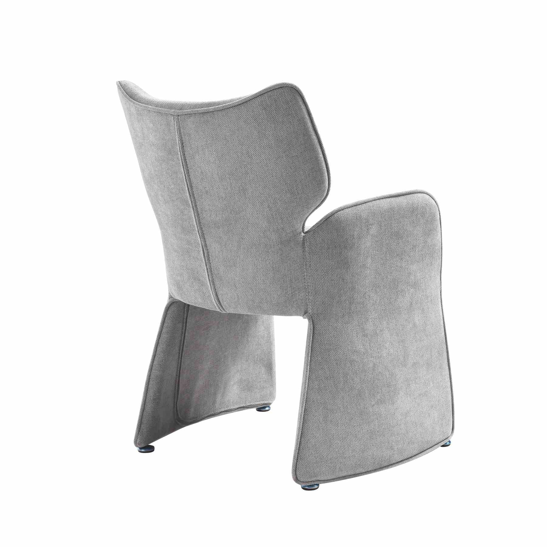 Alicia Modern Curved Back Gray Upholstered Dining Chair - Image 4