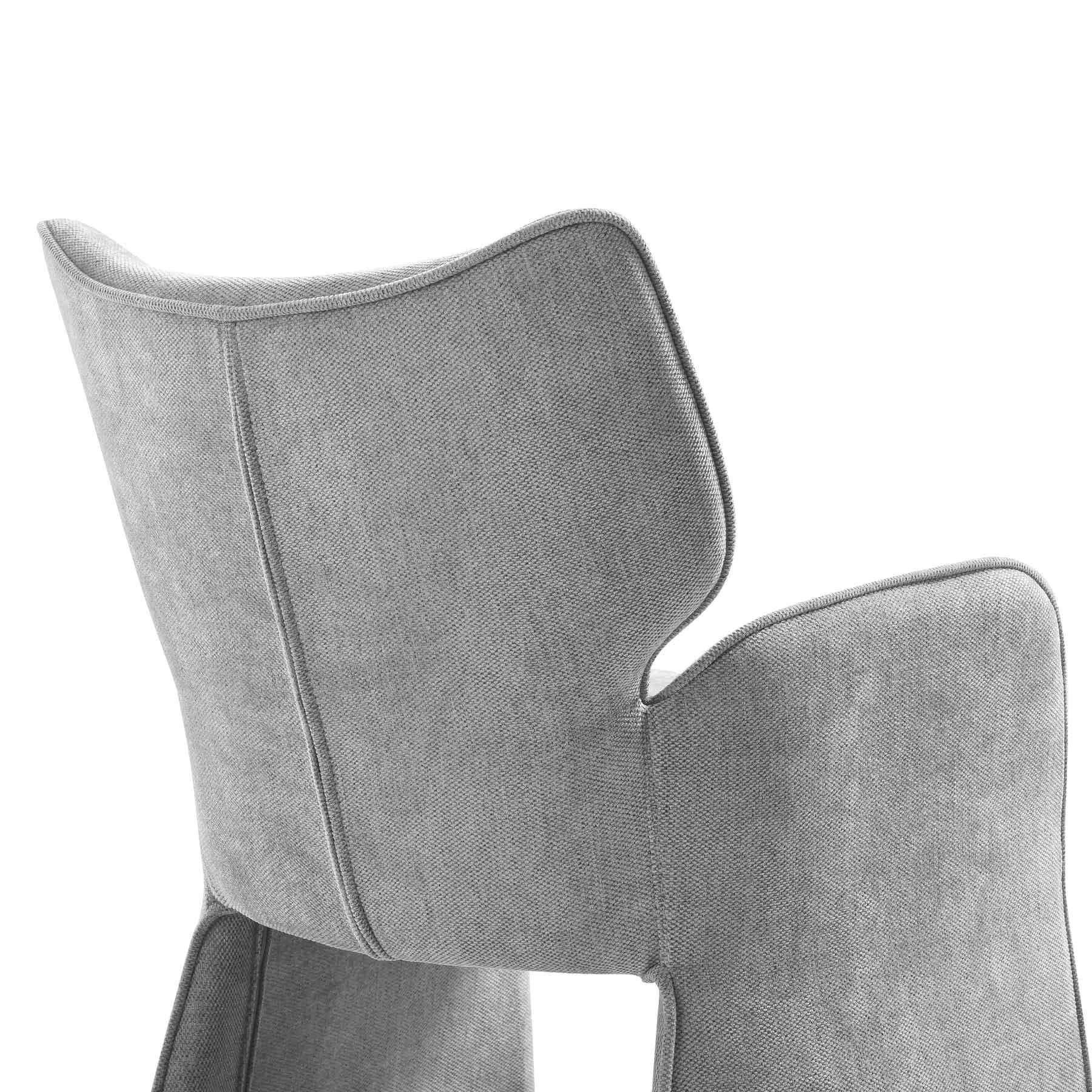 Alicia Modern Curved Back Gray Upholstered Dining Chair - Image 6