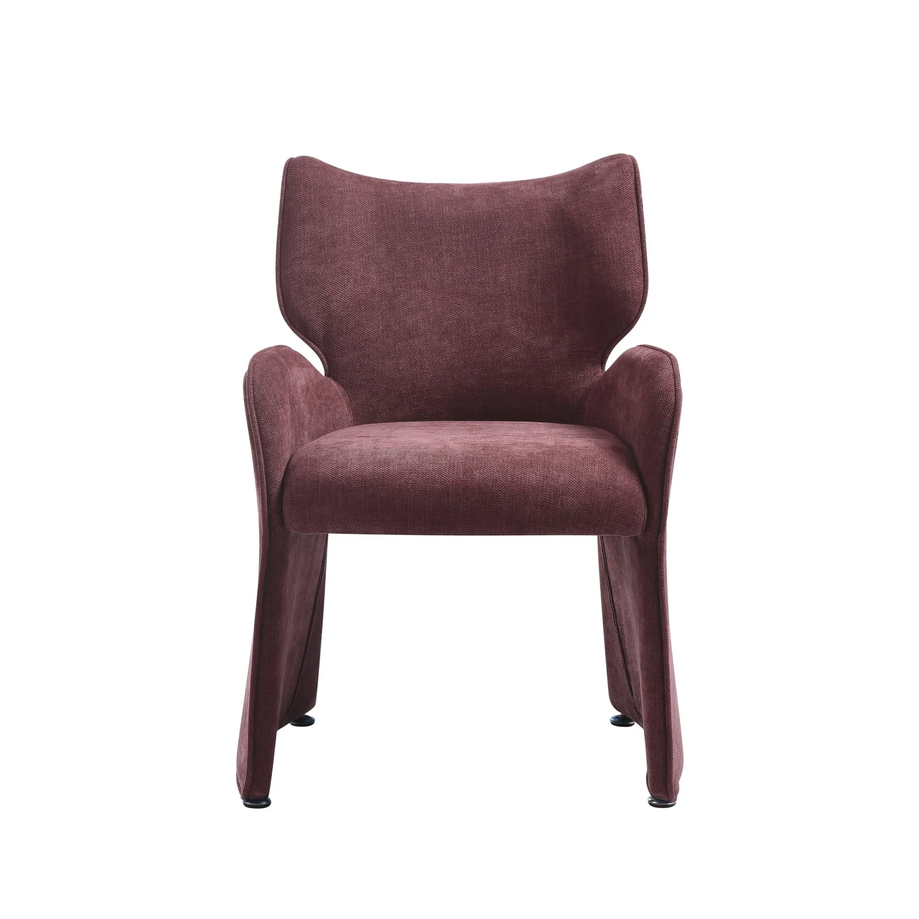 Alicia Modern Curved Back Plum Upholstered Dining Chair - Image 2