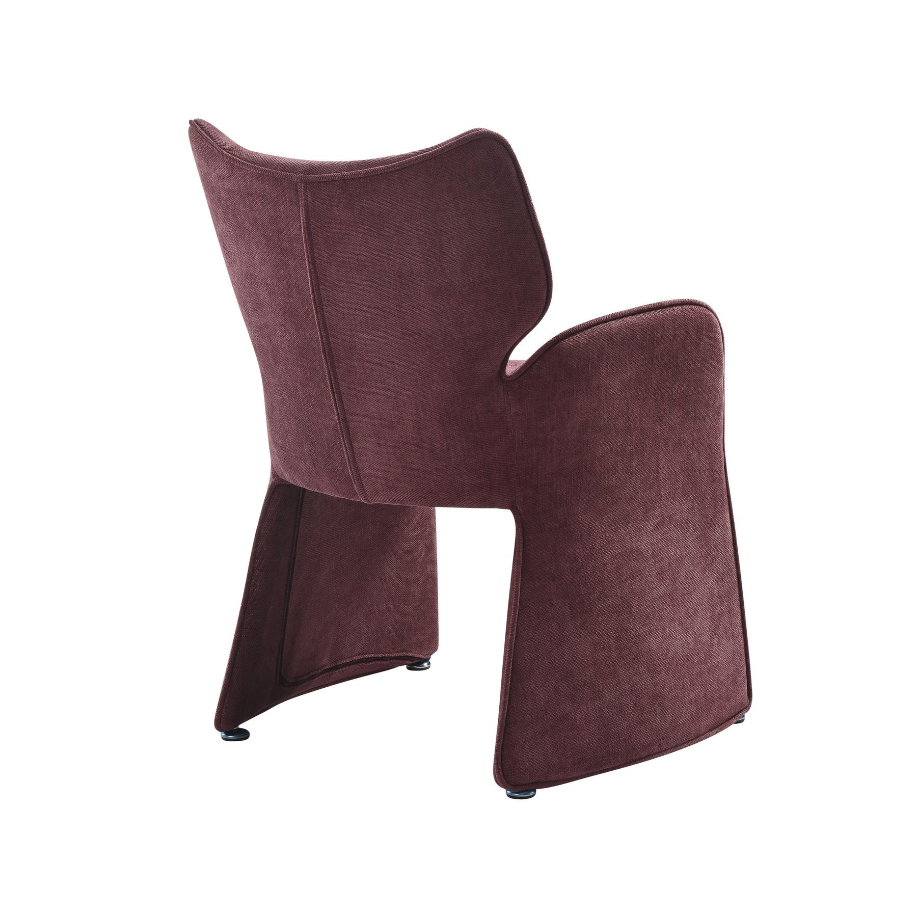 Alicia Modern Curved Back Plum Upholstered Dining Chair - Image 4