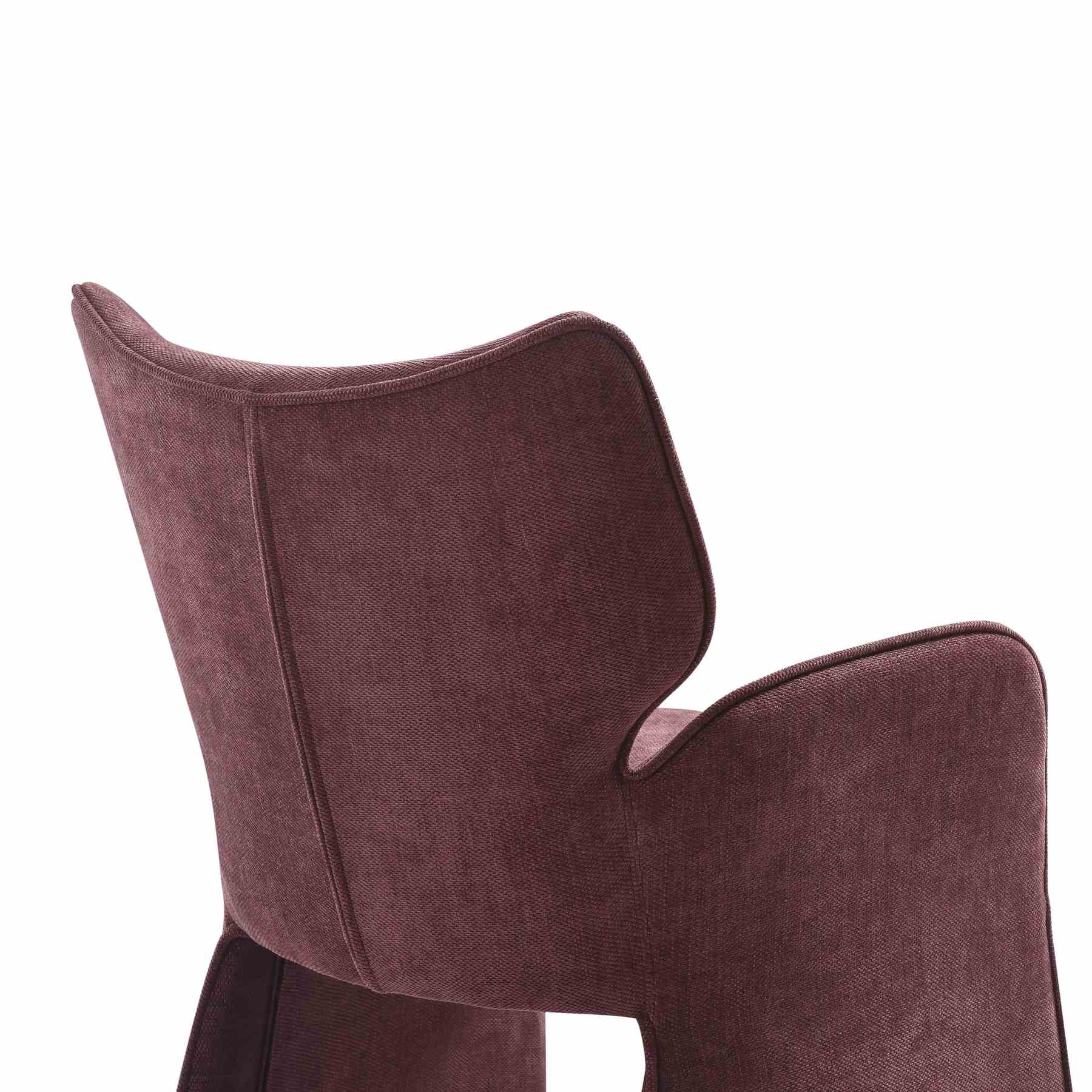 Alicia Modern Curved Back Plum Upholstered Dining Chair - Image 6