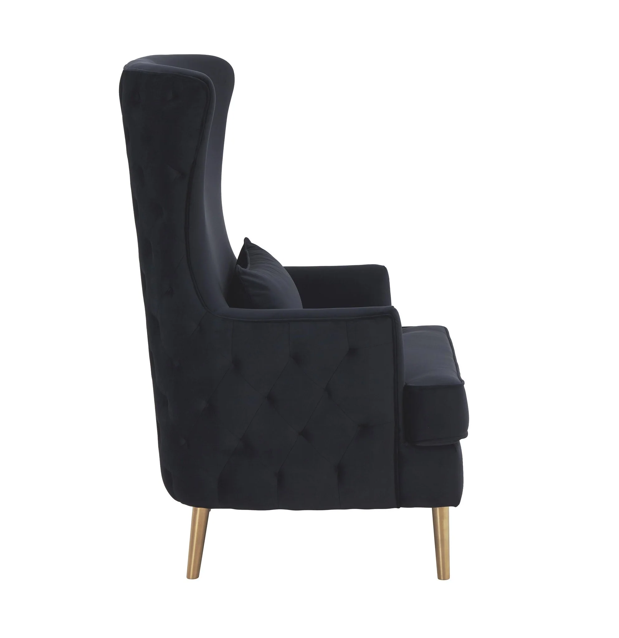 Alina Black Tall Tufted Back Chair - Image 4