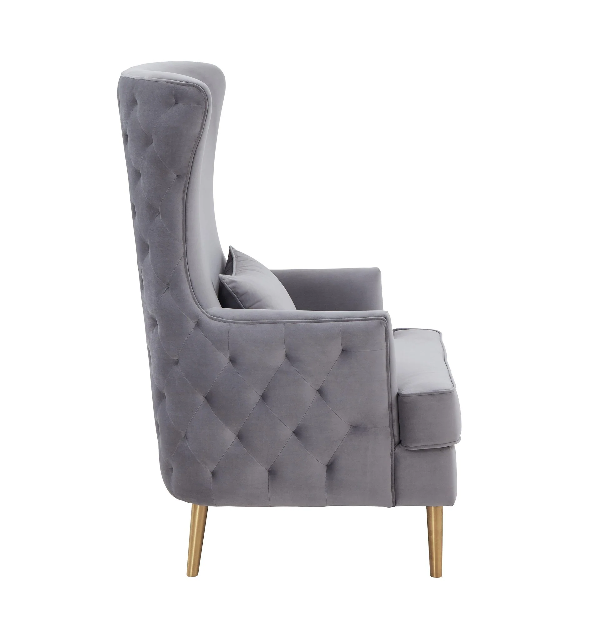 Alina Grey Tall Tufted Back Chair - Image 4