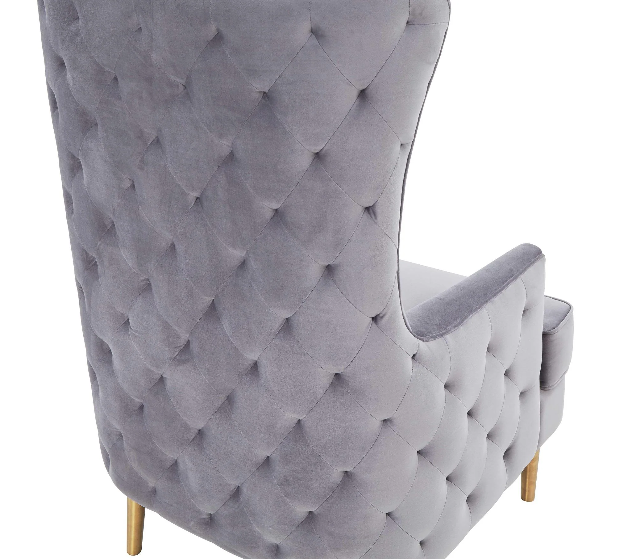 Alina Grey Tall Tufted Back Chair - Image 6