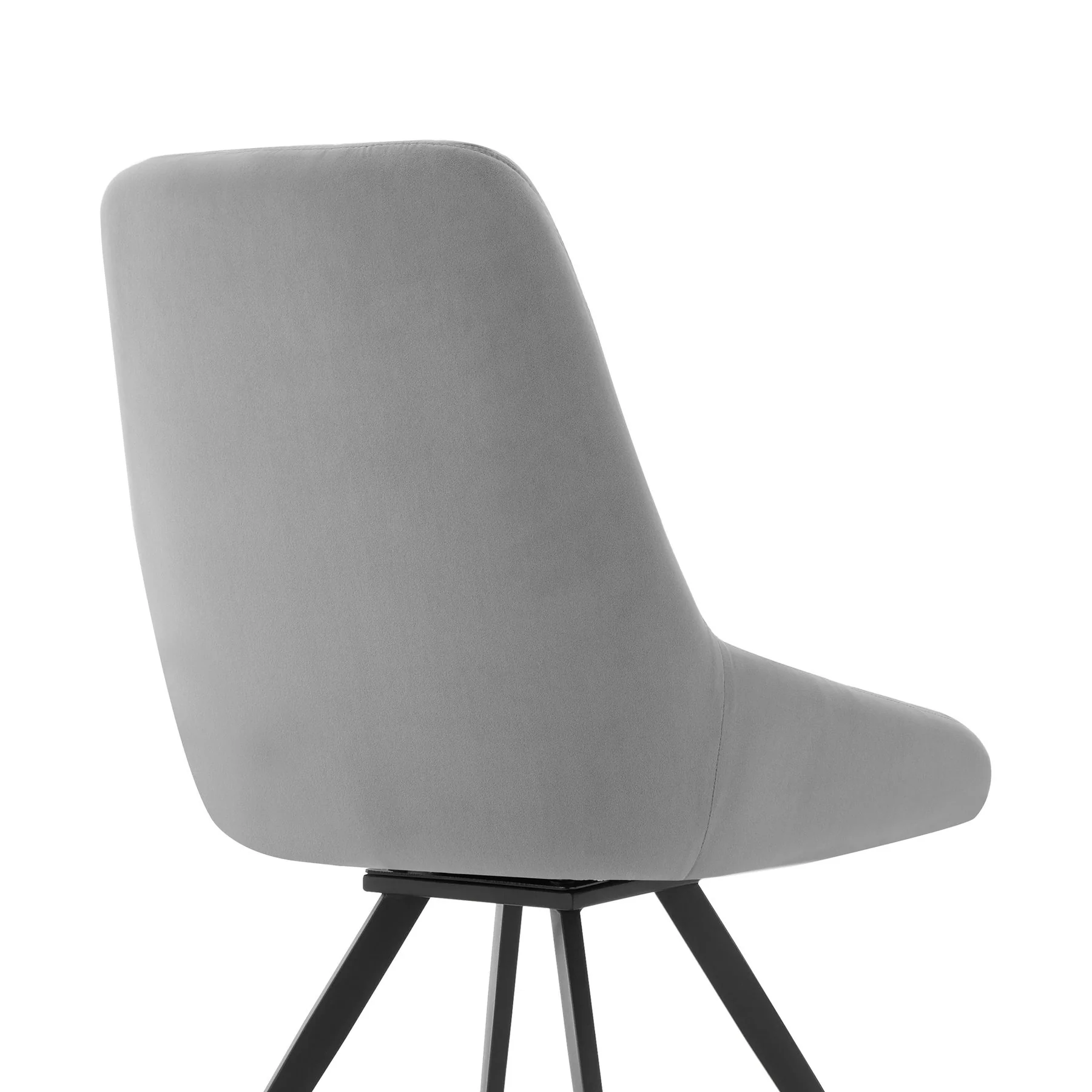 Alison Swivel Gray Velvet and Metal Dining Room Chairs - Set of 2 - Image 5