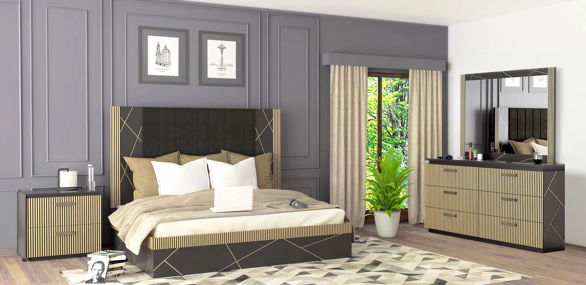 Allure King 4 Pc Bedroom Set - Image 20