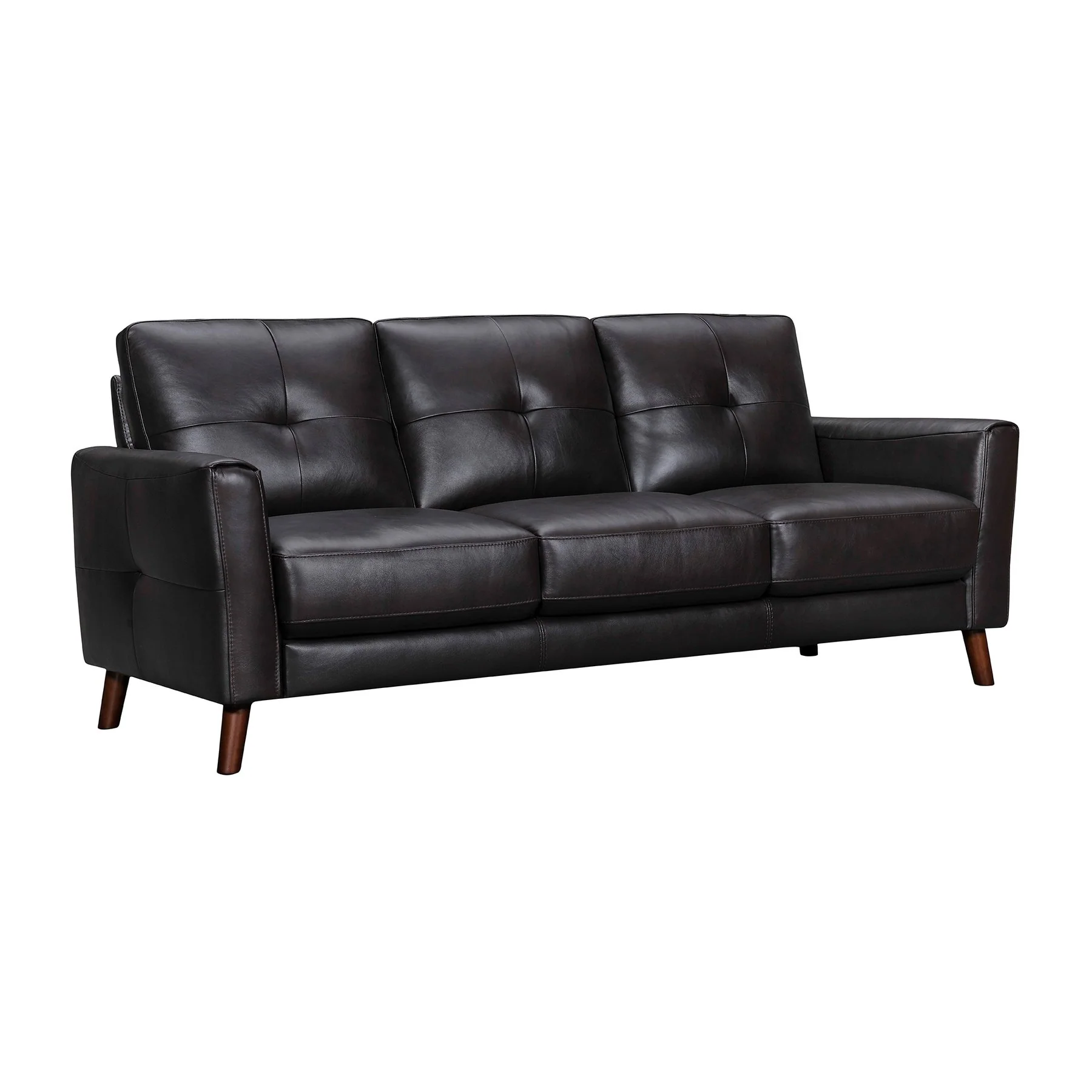 Almafi 82" Brown Leather Sofa - Image 2