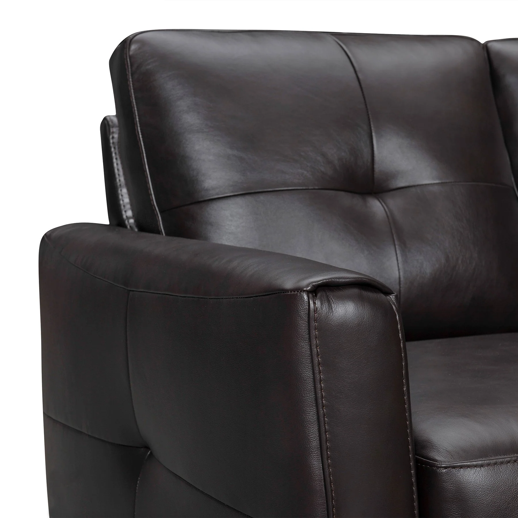Almafi 82" Brown Leather Sofa - Image 5