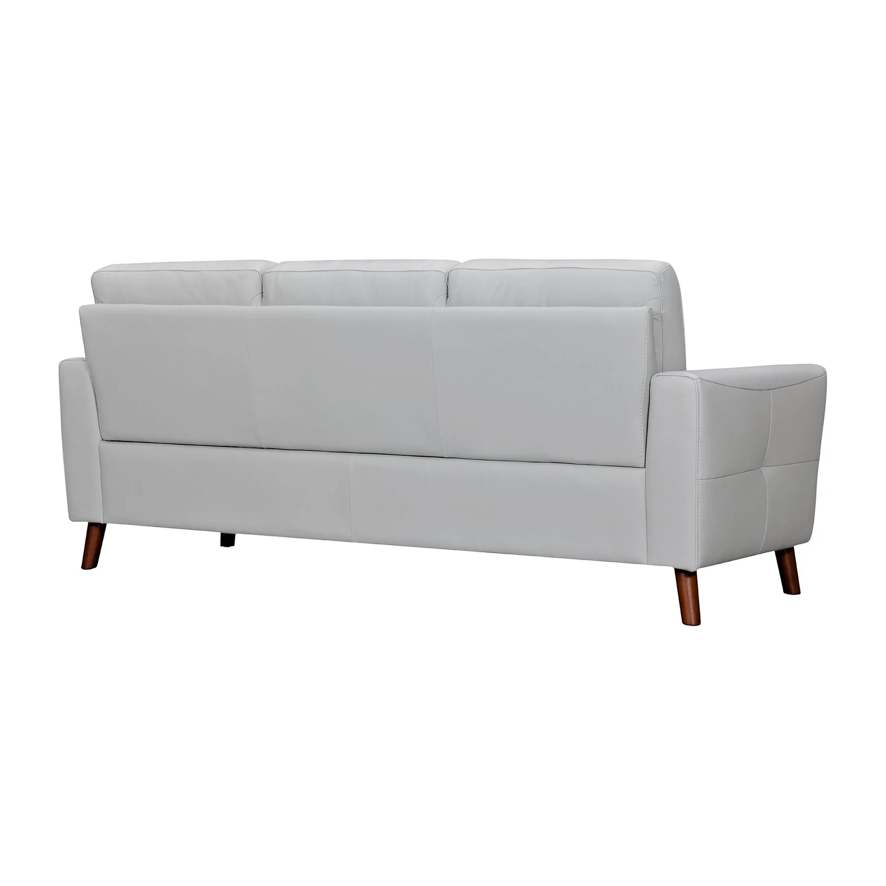 Almafi 82" Dove Gray Leather Sofa - Image 3
