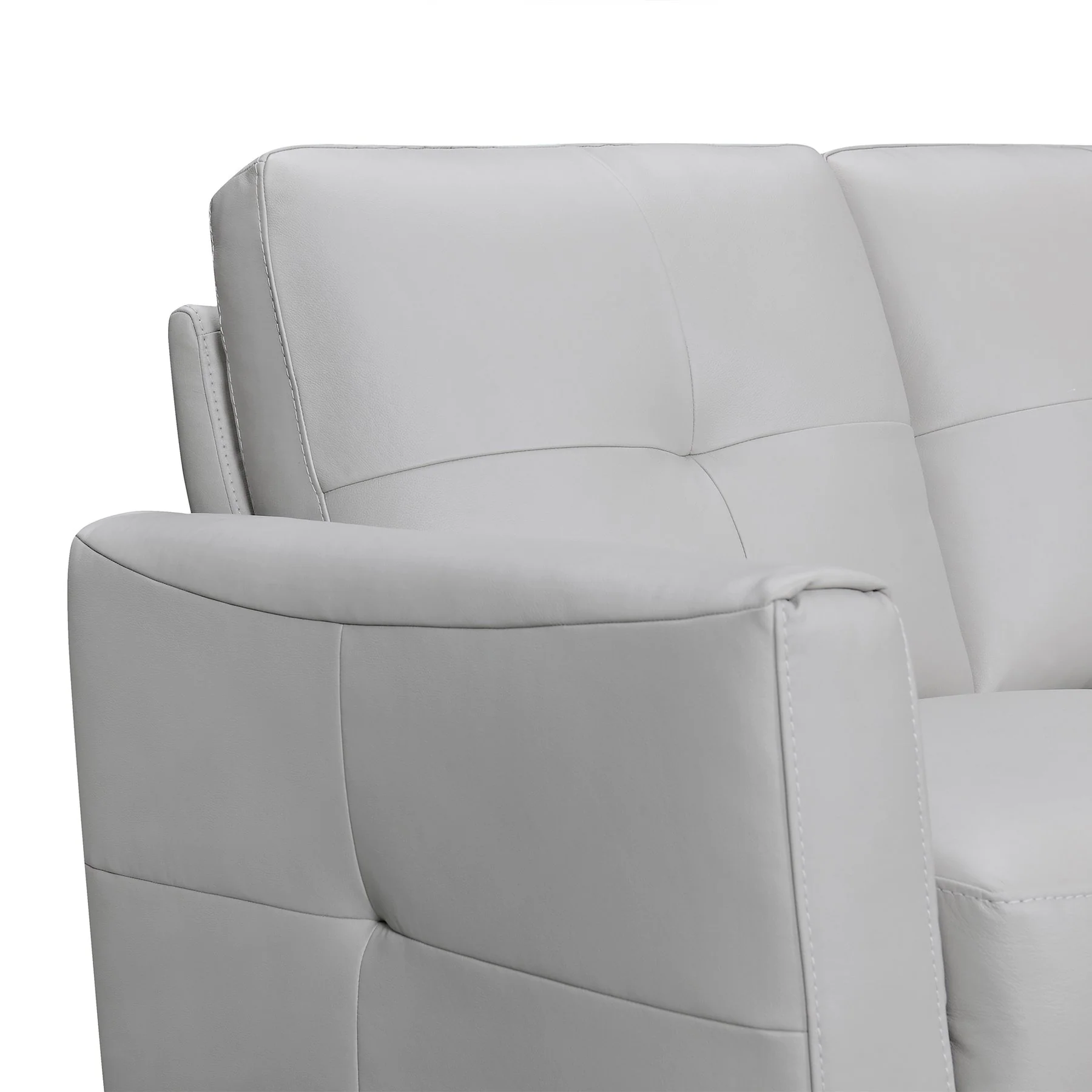 Almafi 82" Dove Gray Leather Sofa - Image 5