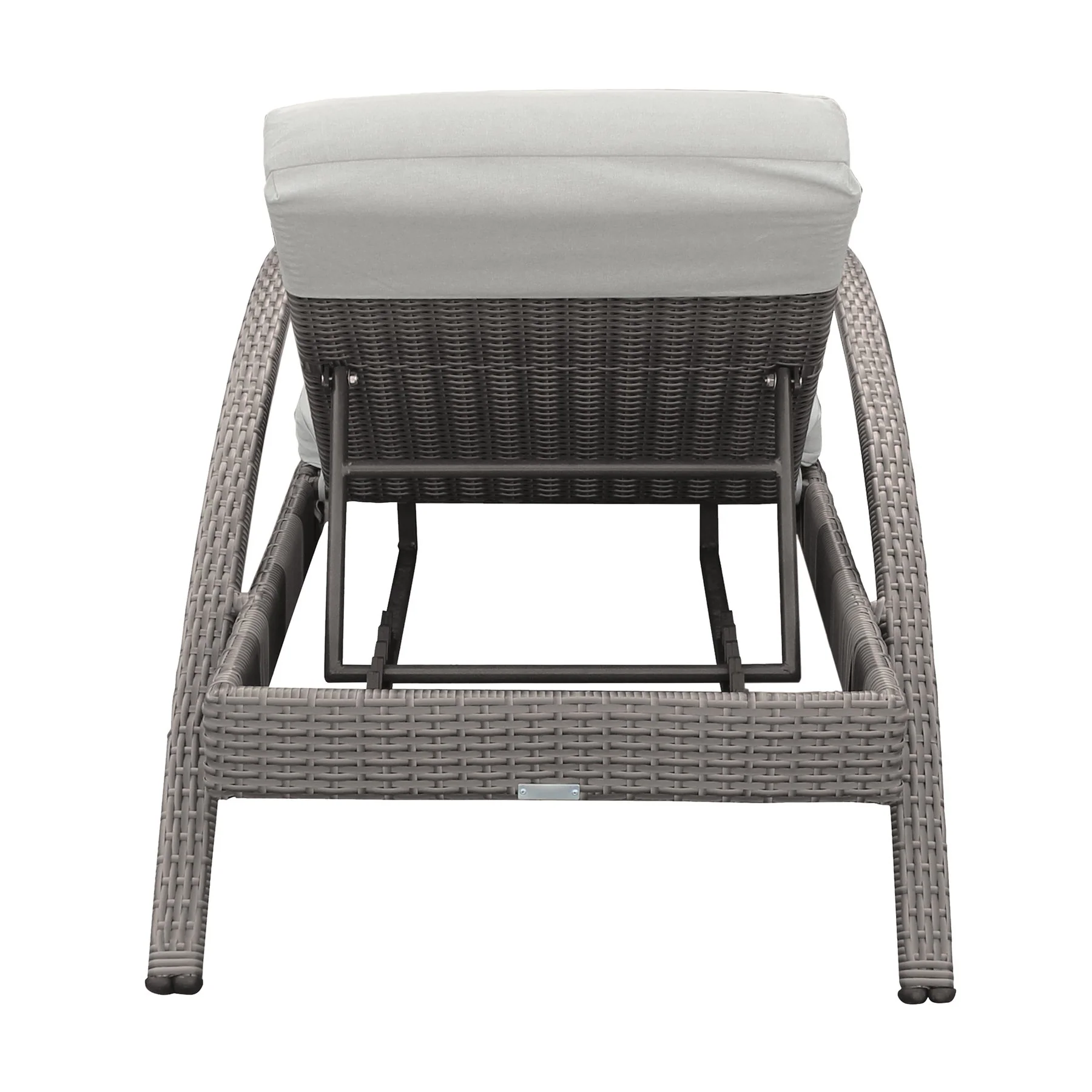 Aloha Adjustable Patio Outdoor Chaise Lounge Chair in Gray Wicker and Cushions - Image 5