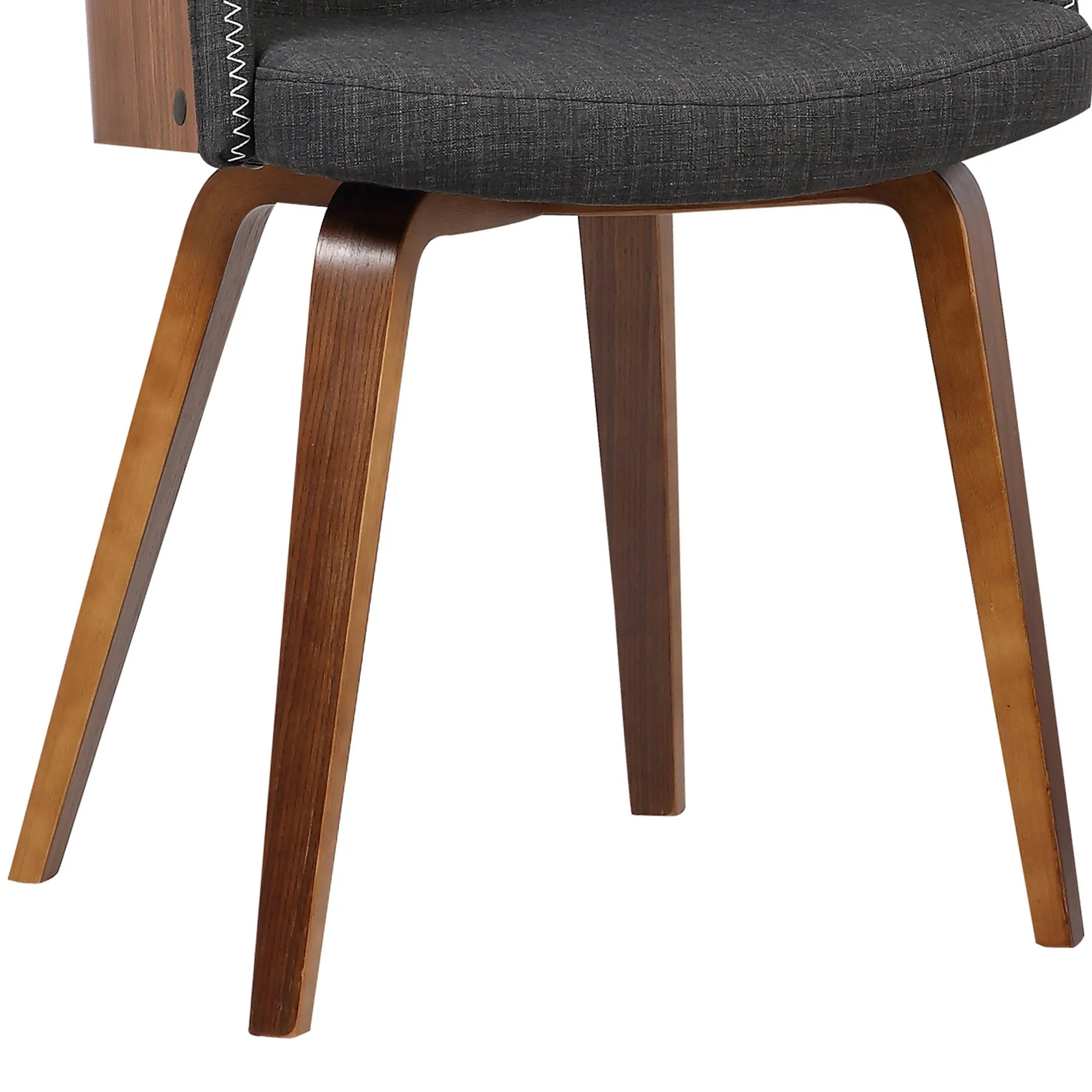 Alpine Mid-Century Dining Chair in Charcoal Fabric with Walnut Wood - Image 4