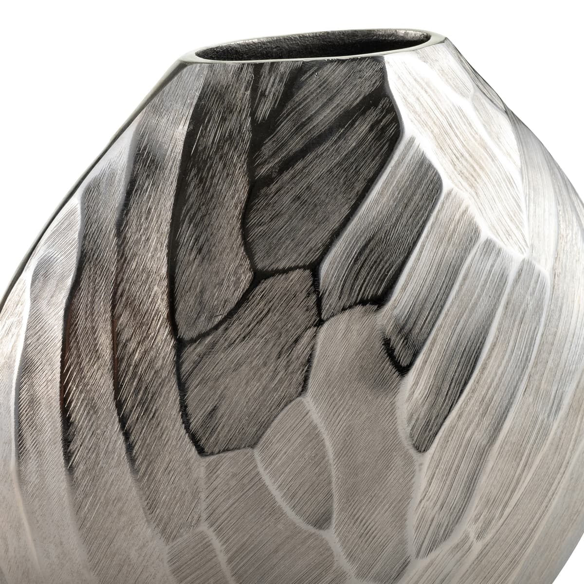 Aluminum 10"h, Hammered Vase, Silver - Image 5