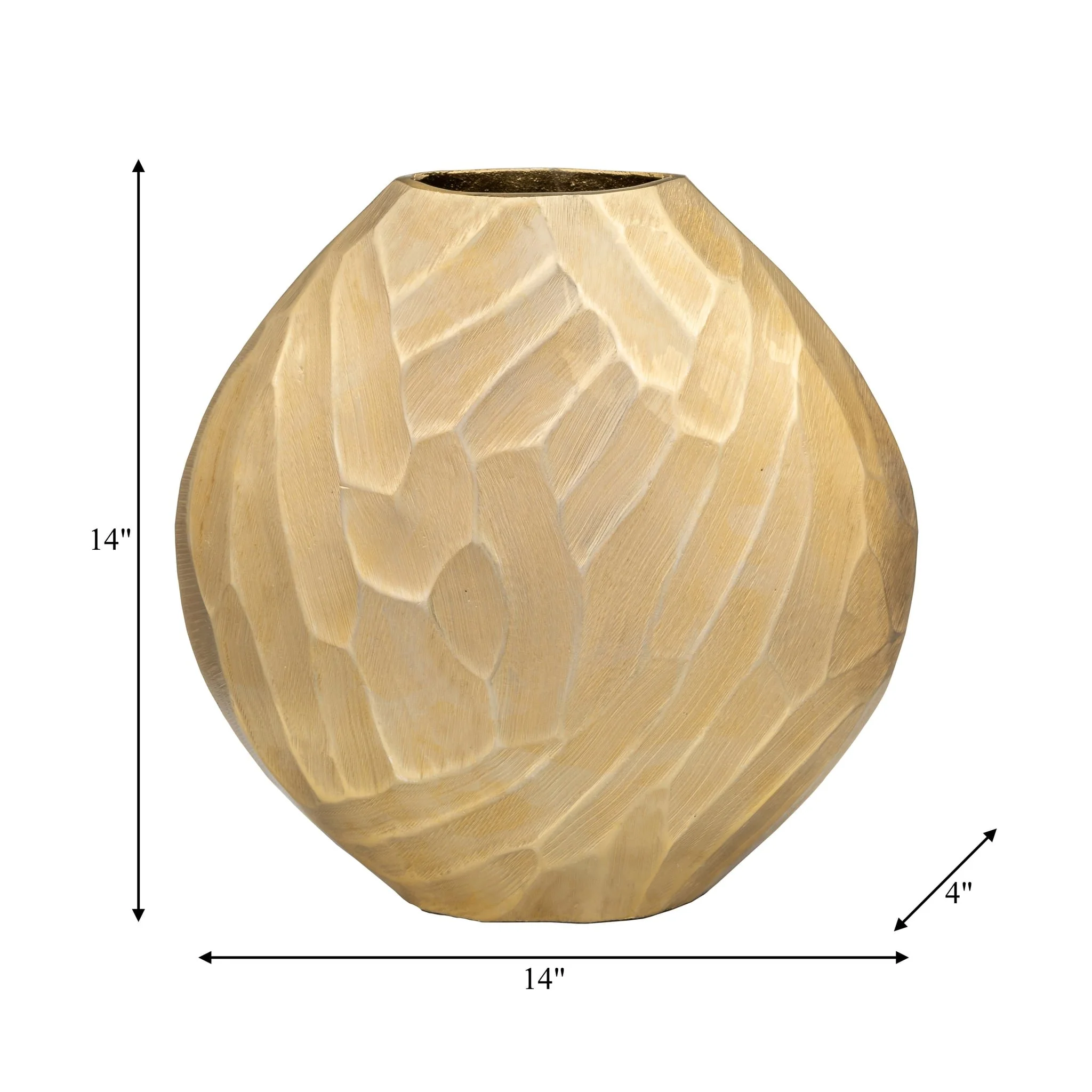 Aluminum 14"h Hammered Vase, Champagne - Image 9