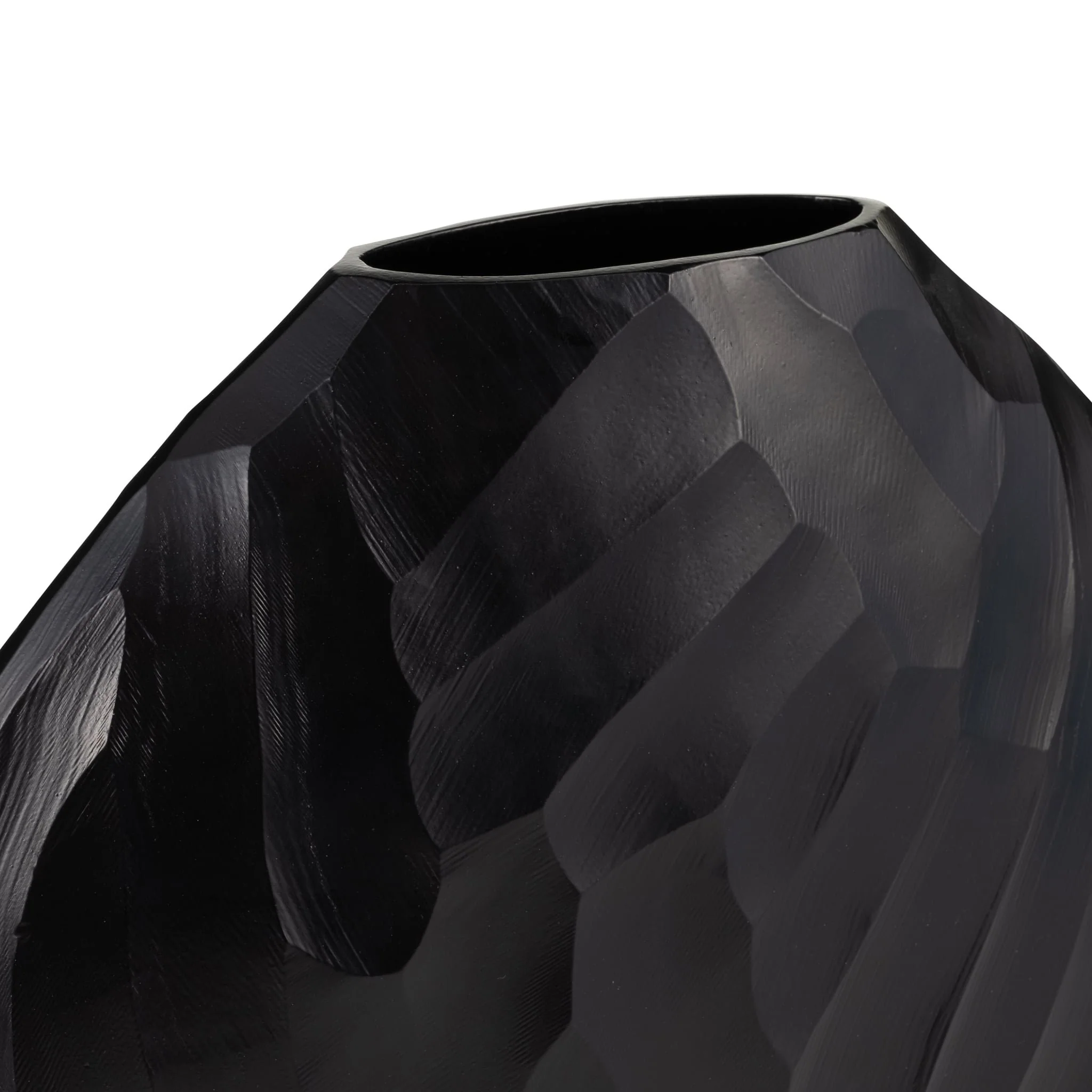 Aluminum 14"h Hammered Vase, Matte Black - Image 5