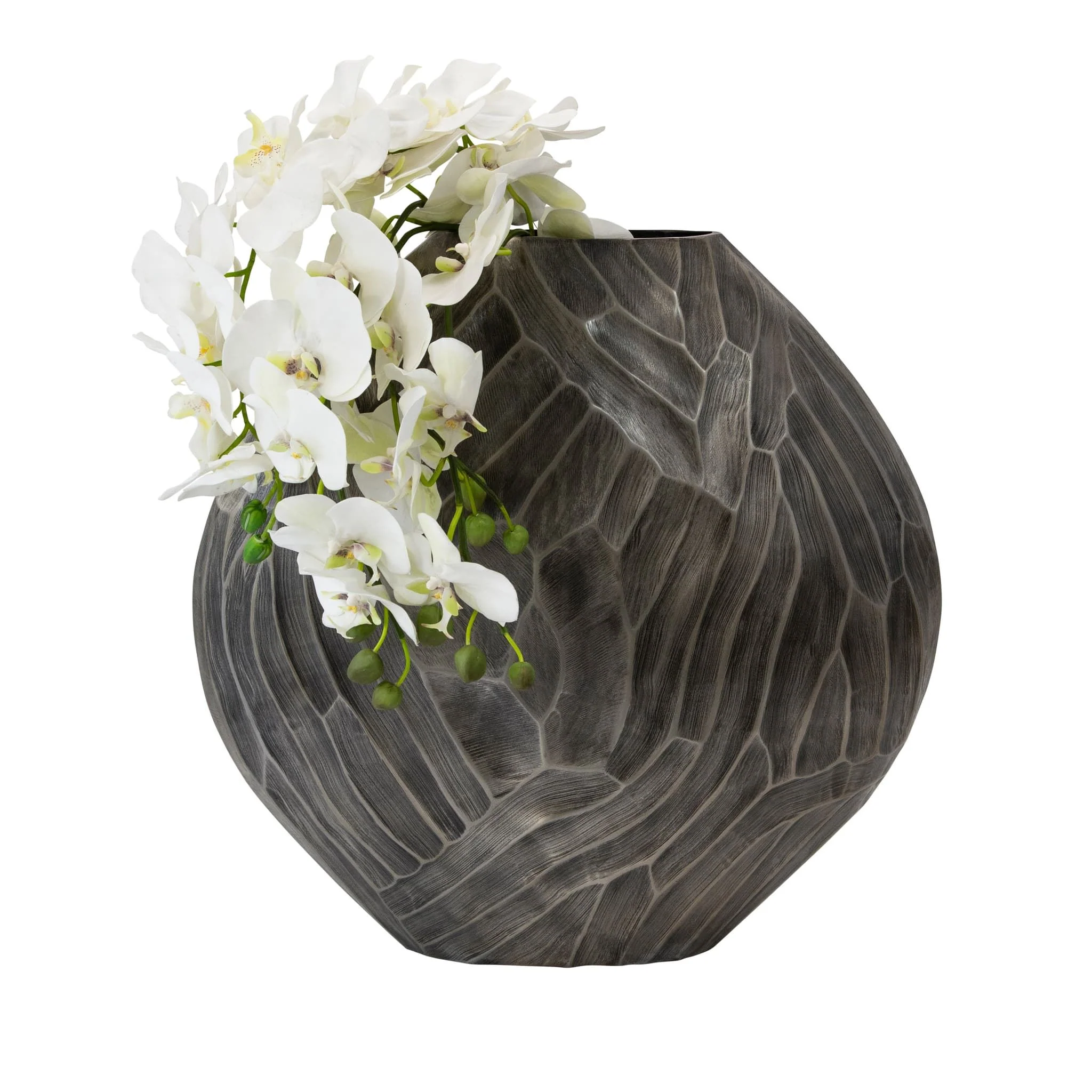 Aluminum 22" Hammered Vase, Silver - Image 3