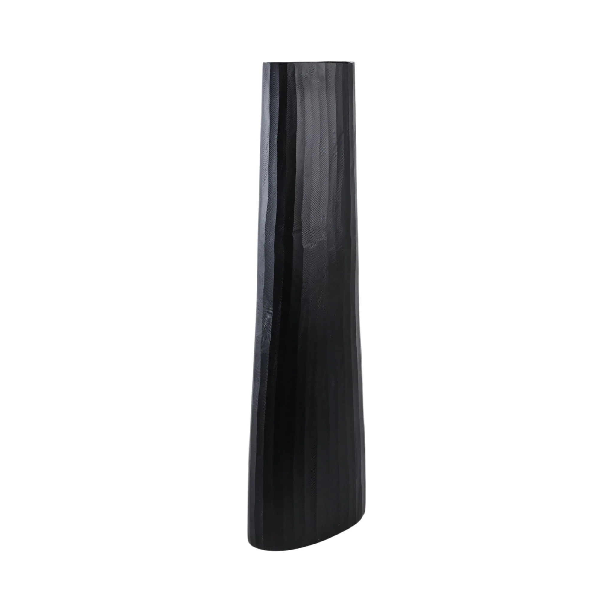Aluminum 36" Textured Vase, Matte Black - Image 2