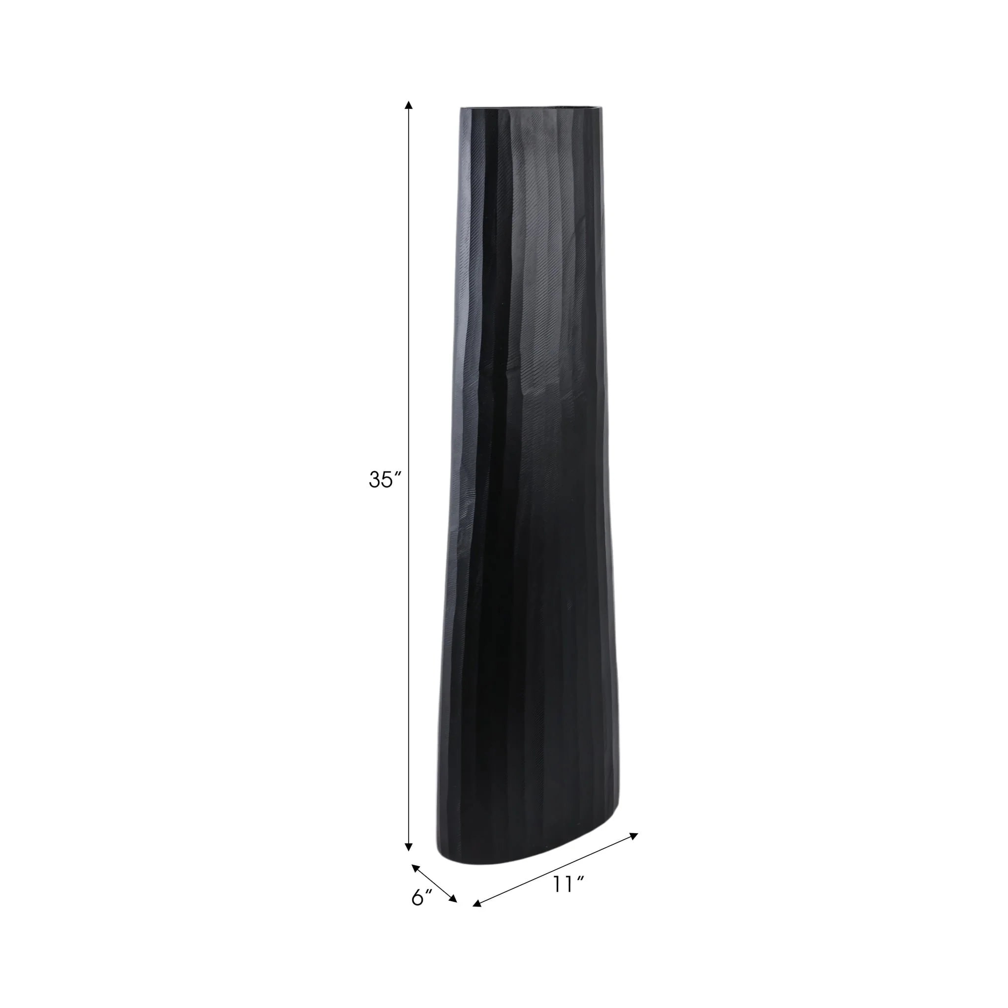 Aluminum 36" Textured Vase, Matte Black - Image 7