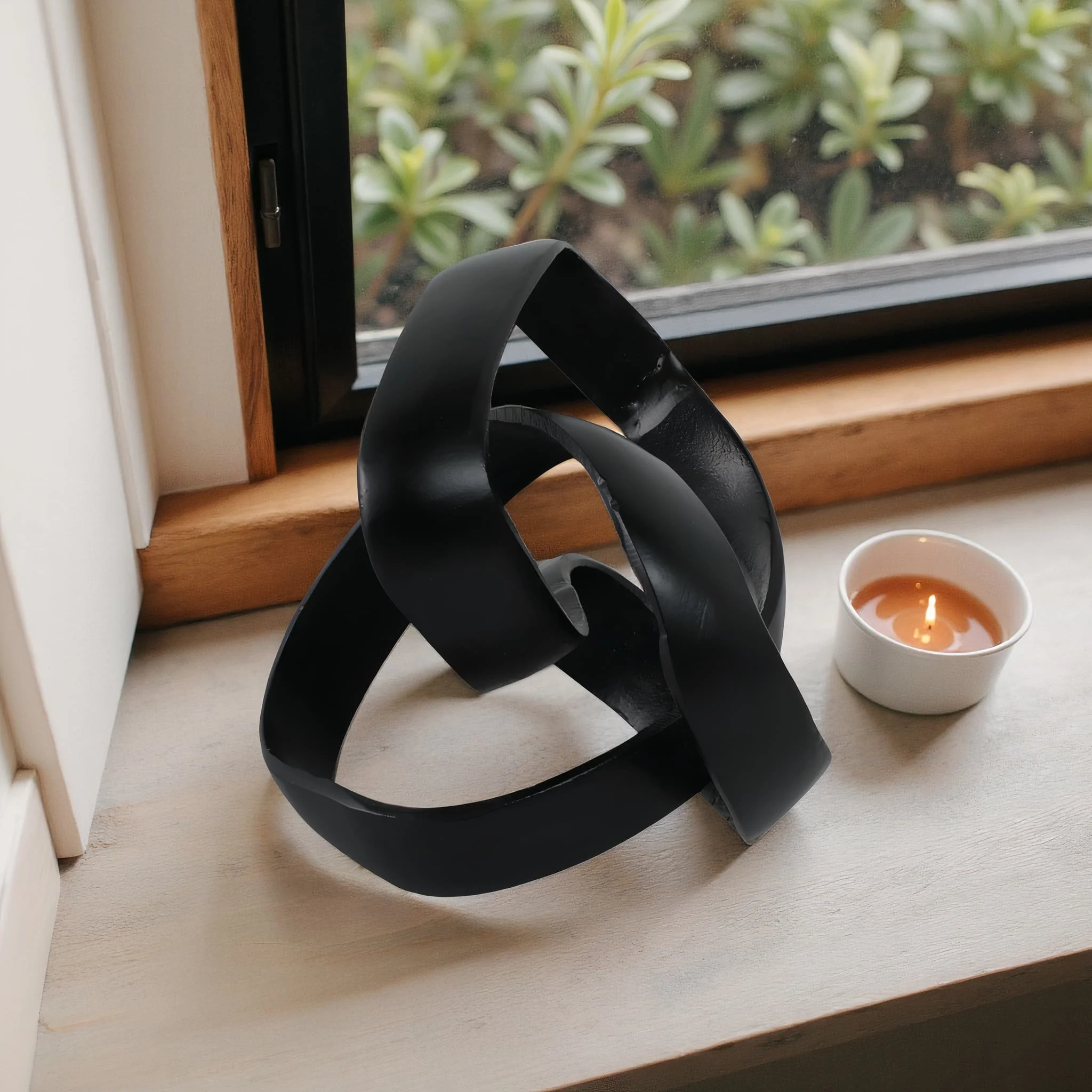 Aluminum Knot Sculpture, 7", Black - Image 12
