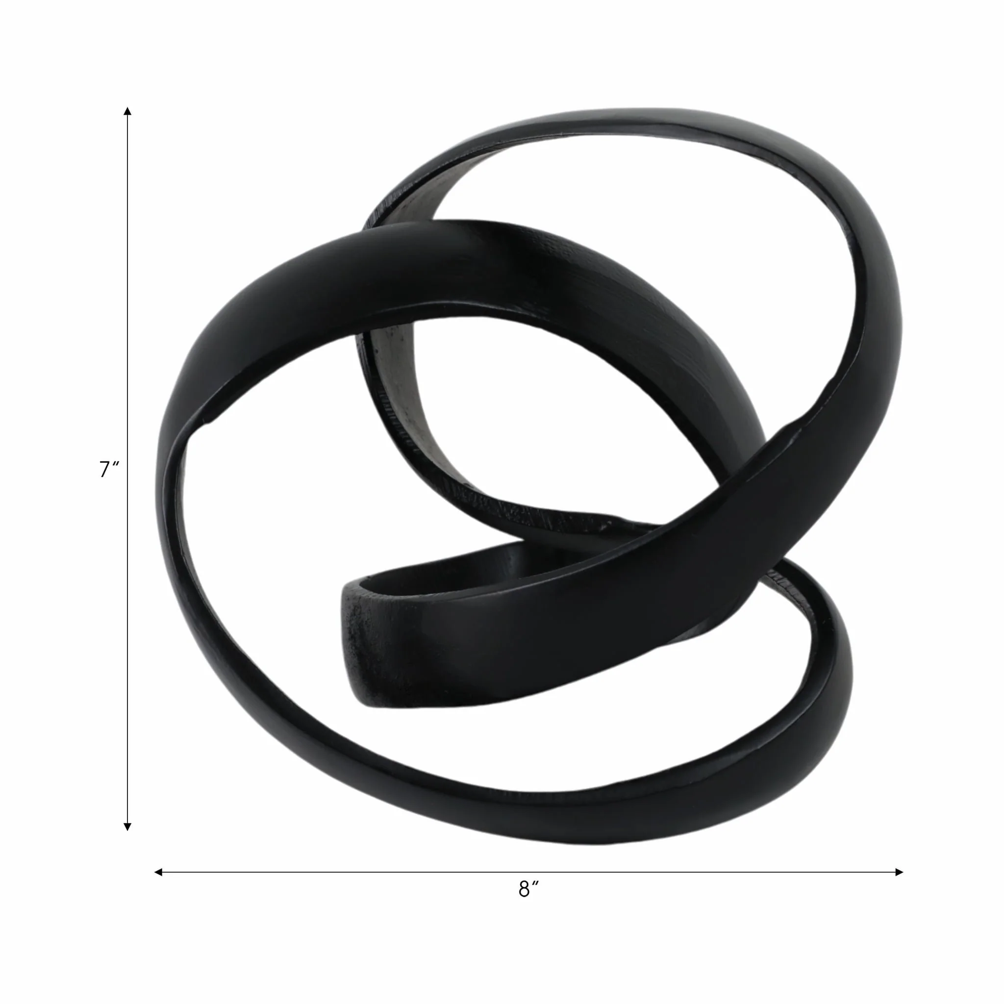 Aluminum Knot Sculpture, 7", Black - Image 8