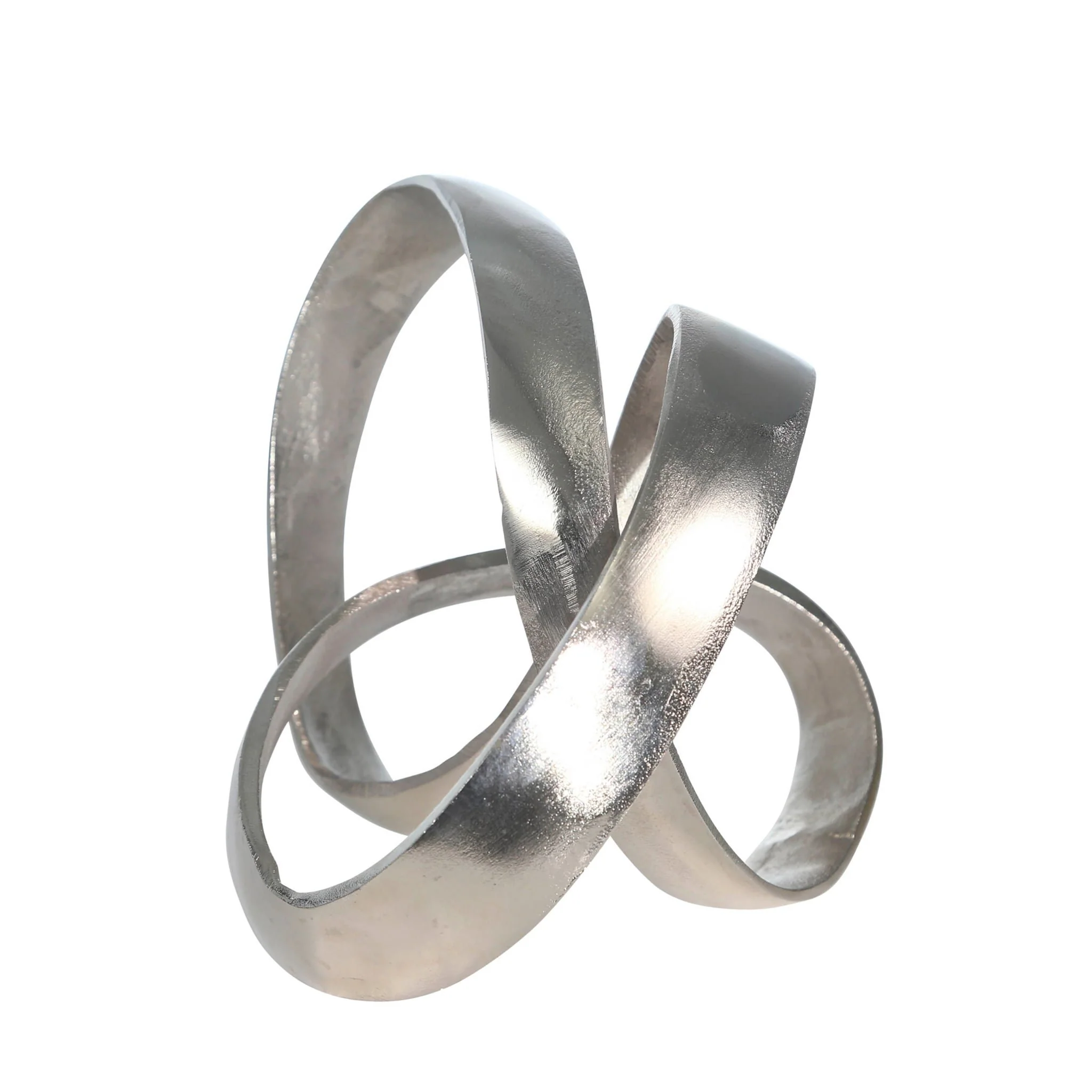 Aluminum Knot Sculpture, 7", Silver Matte - Image 2