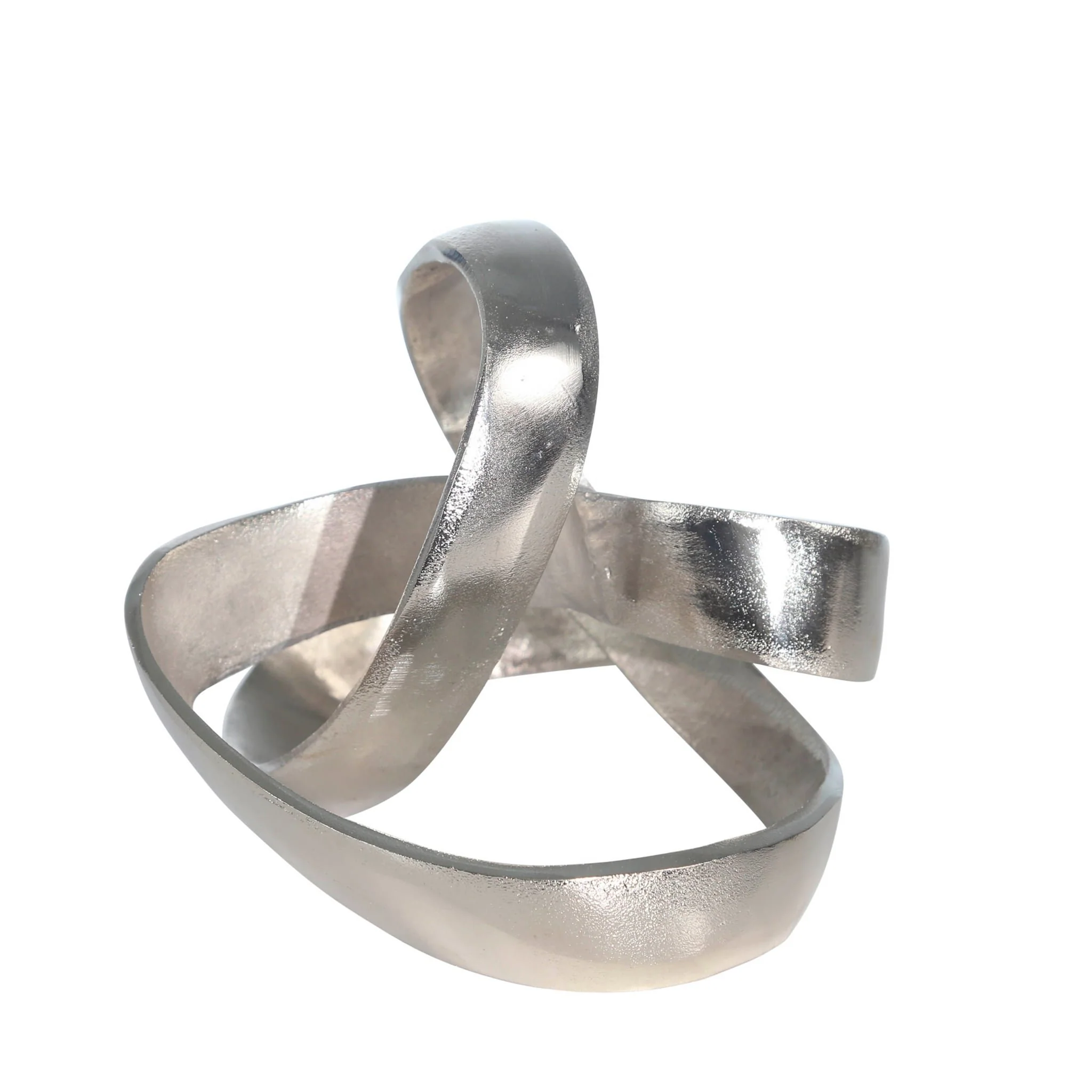Aluminum Knot Sculpture, 7", Silver Matte - Image 3