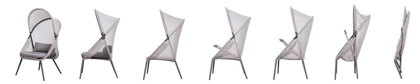 Alverta Foldable Chair, Light Gray - Image 3