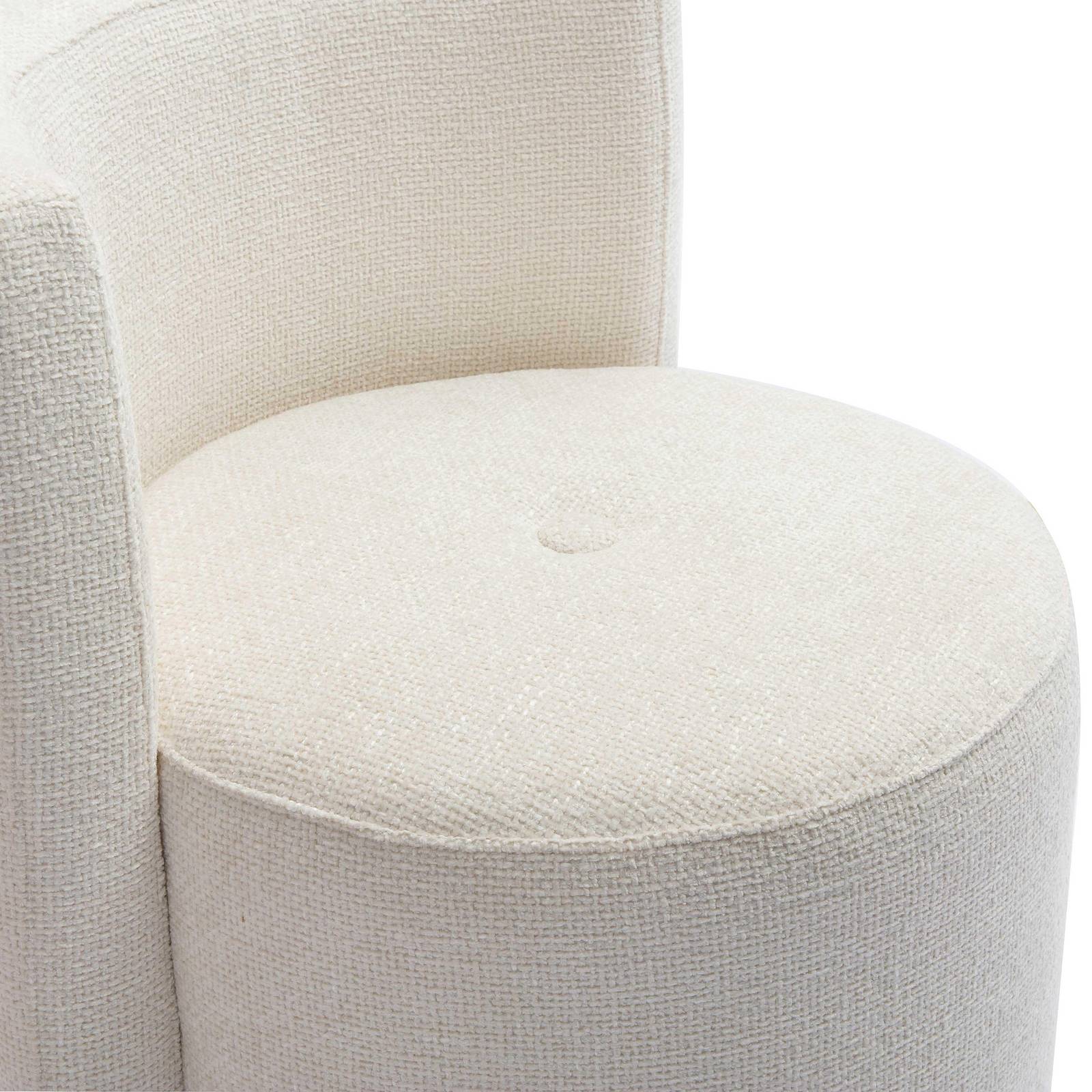 Alyssa Cream Chenille Rolling Desk Chair - Image 5