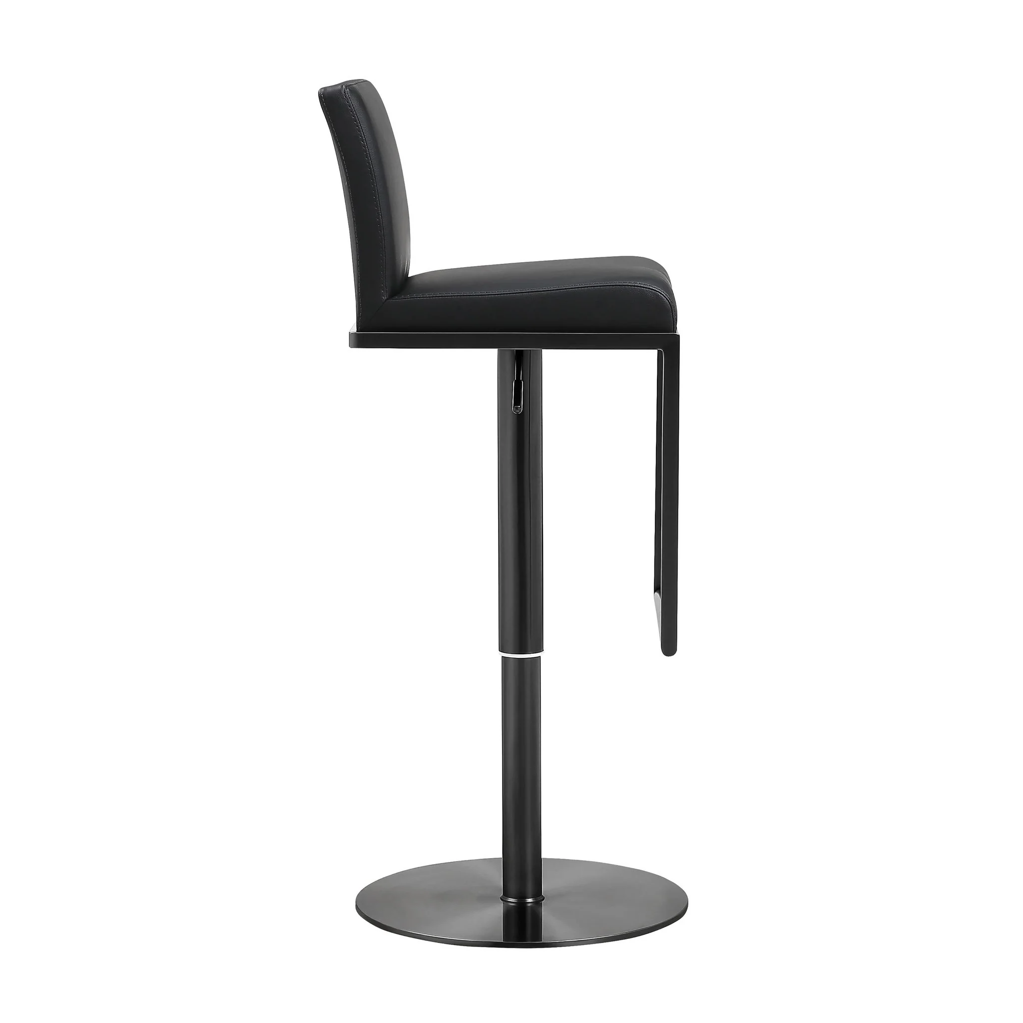 Amalfi Black Performance Vegan Leather on Black Stool - Image 4