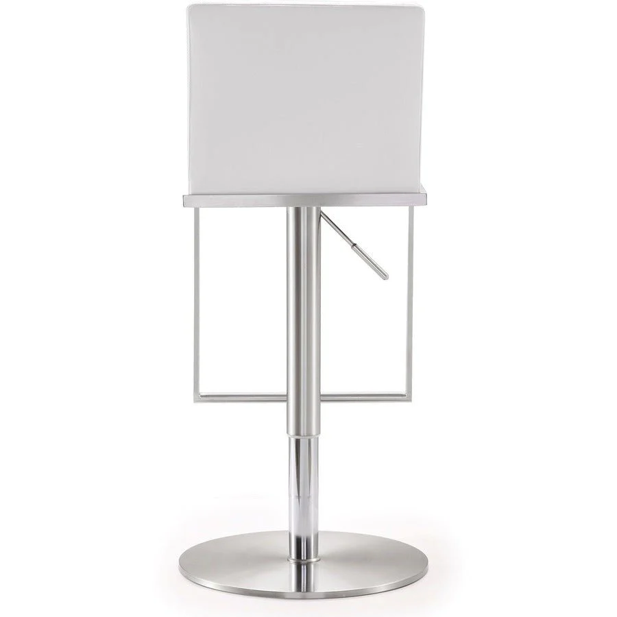 Amalfi White Performance Vegan Leather Adjustable Stool - Image 5