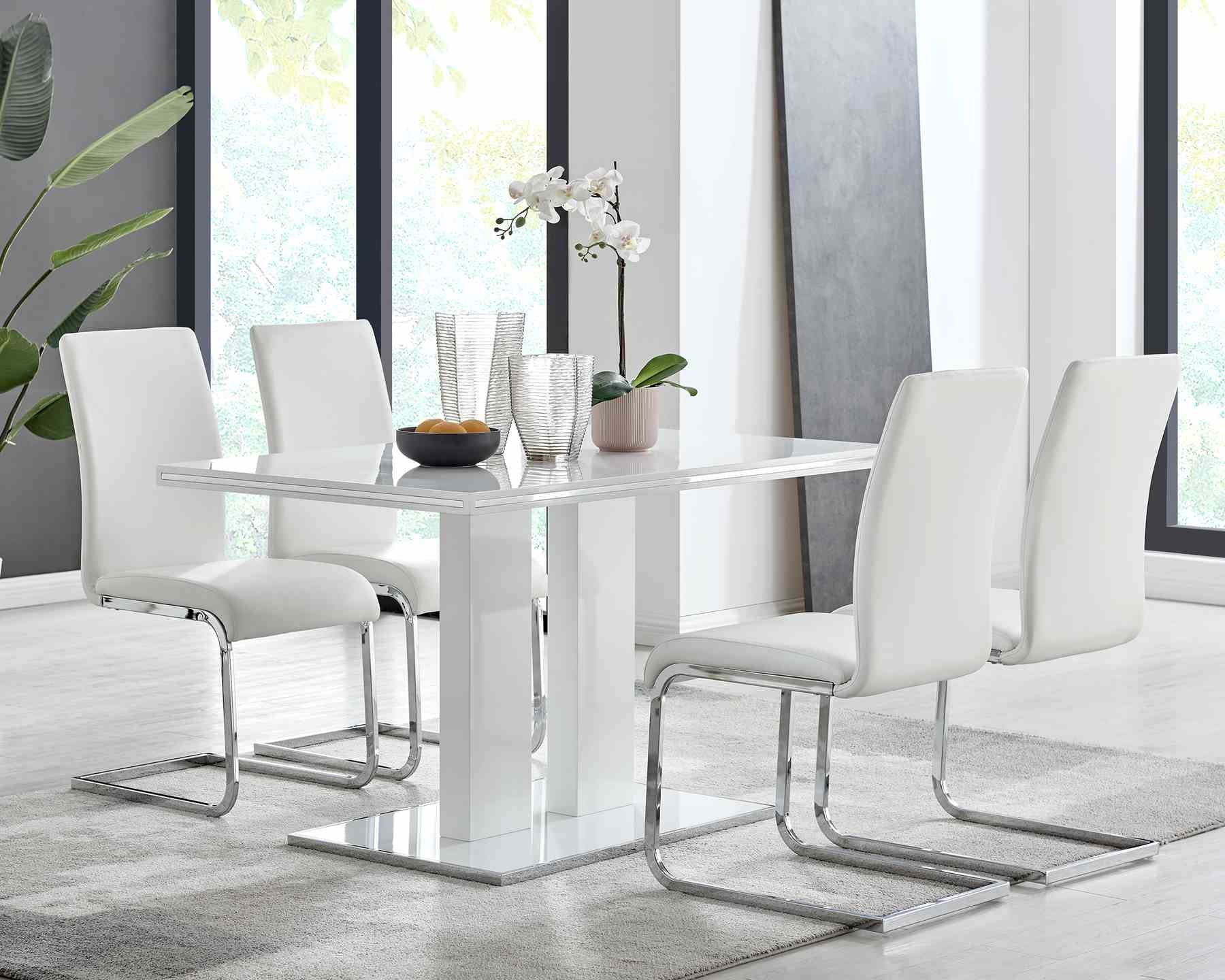 Amanda 5 Piece White Rectangular Dining Set - Image 8