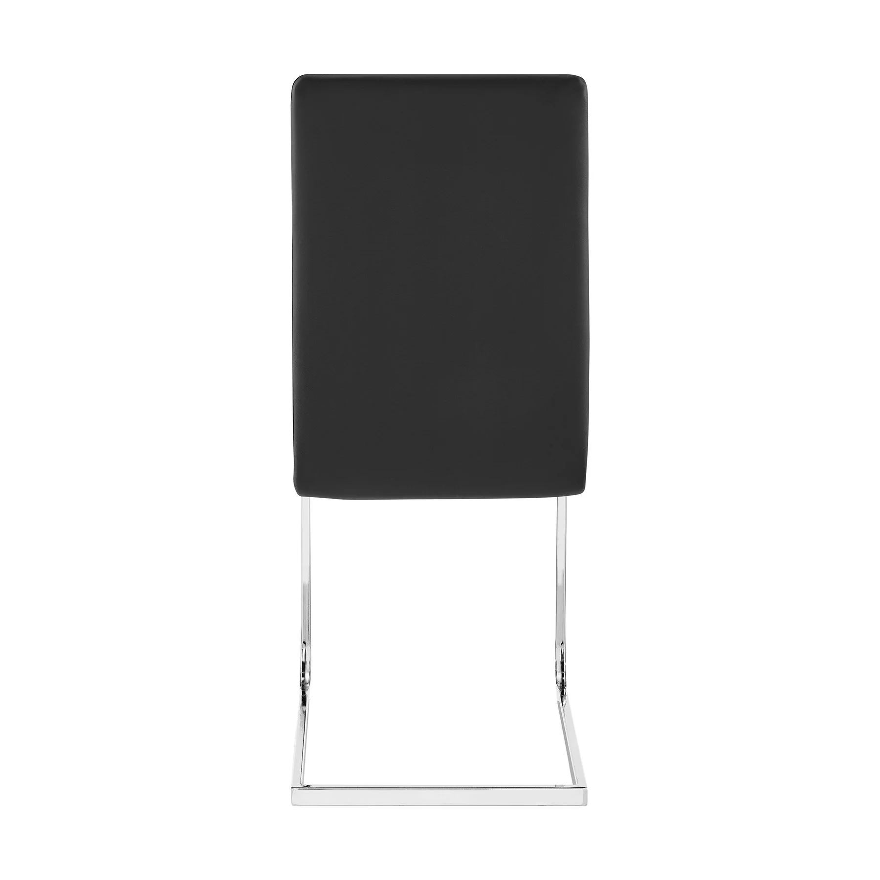 Amanda Contemporary Side Chair in Black Faux Leather and Chrome Finish - Set of 2 - Image 5