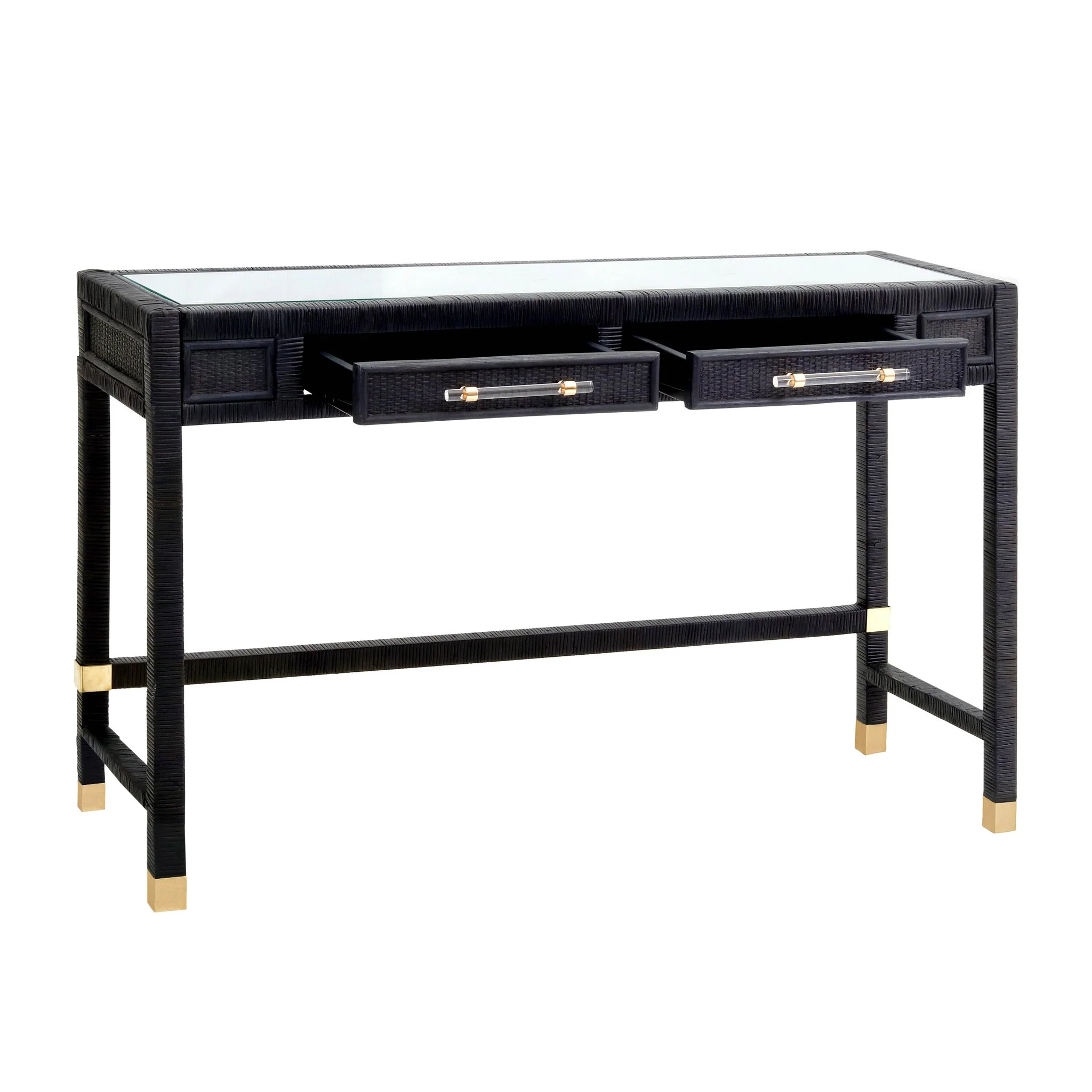 Amara Charcoal Rattan Desk - Image 4