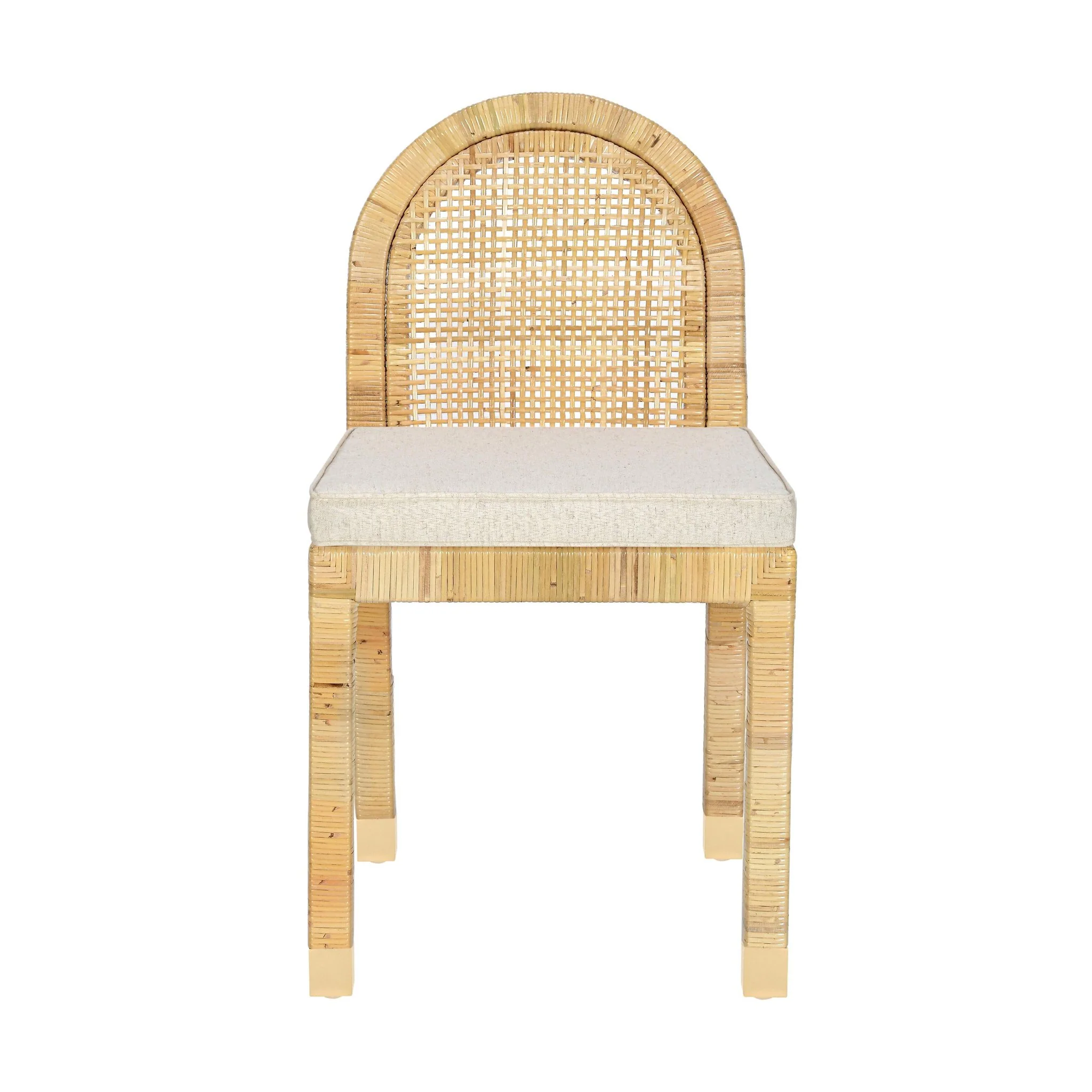 Amara Cream Linen Arched Dining Chair - Image 3