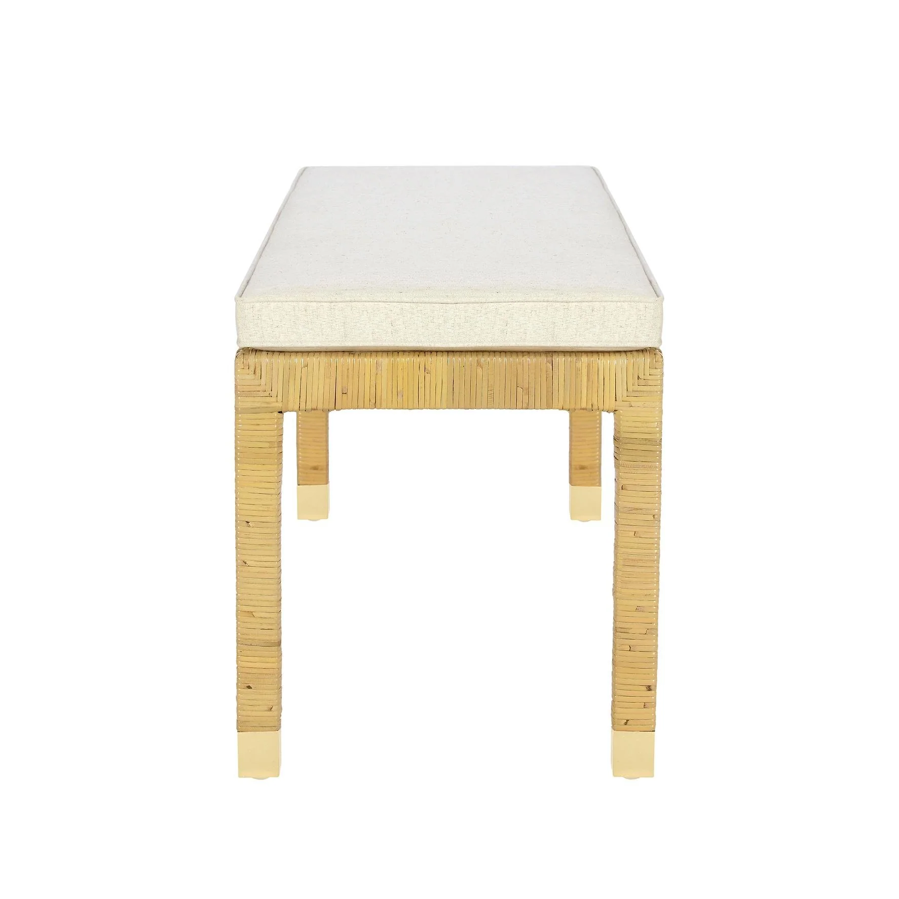 Amara Cream Linen Bench - Image 3