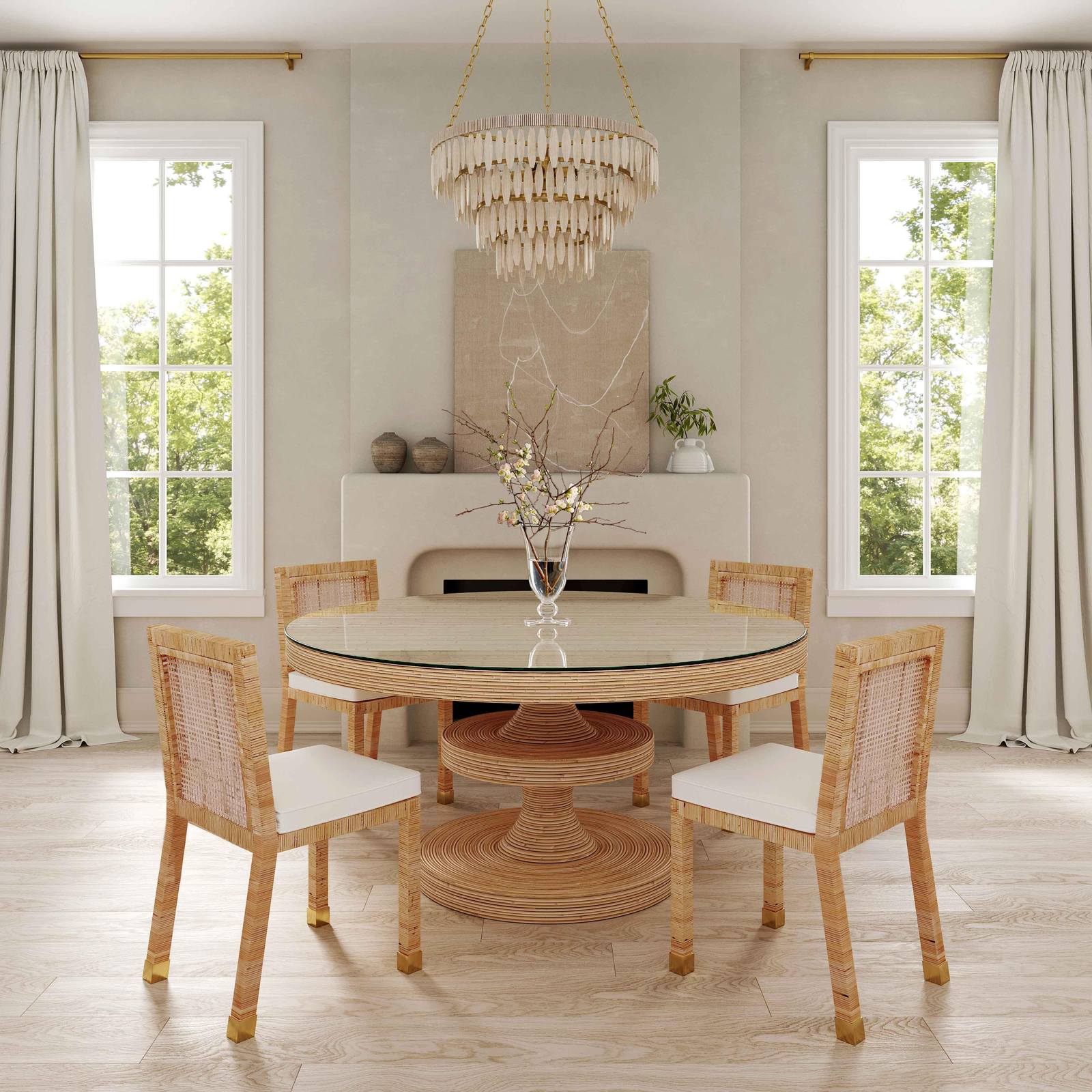 Amara Cream Linen Dining Chair - Image 2