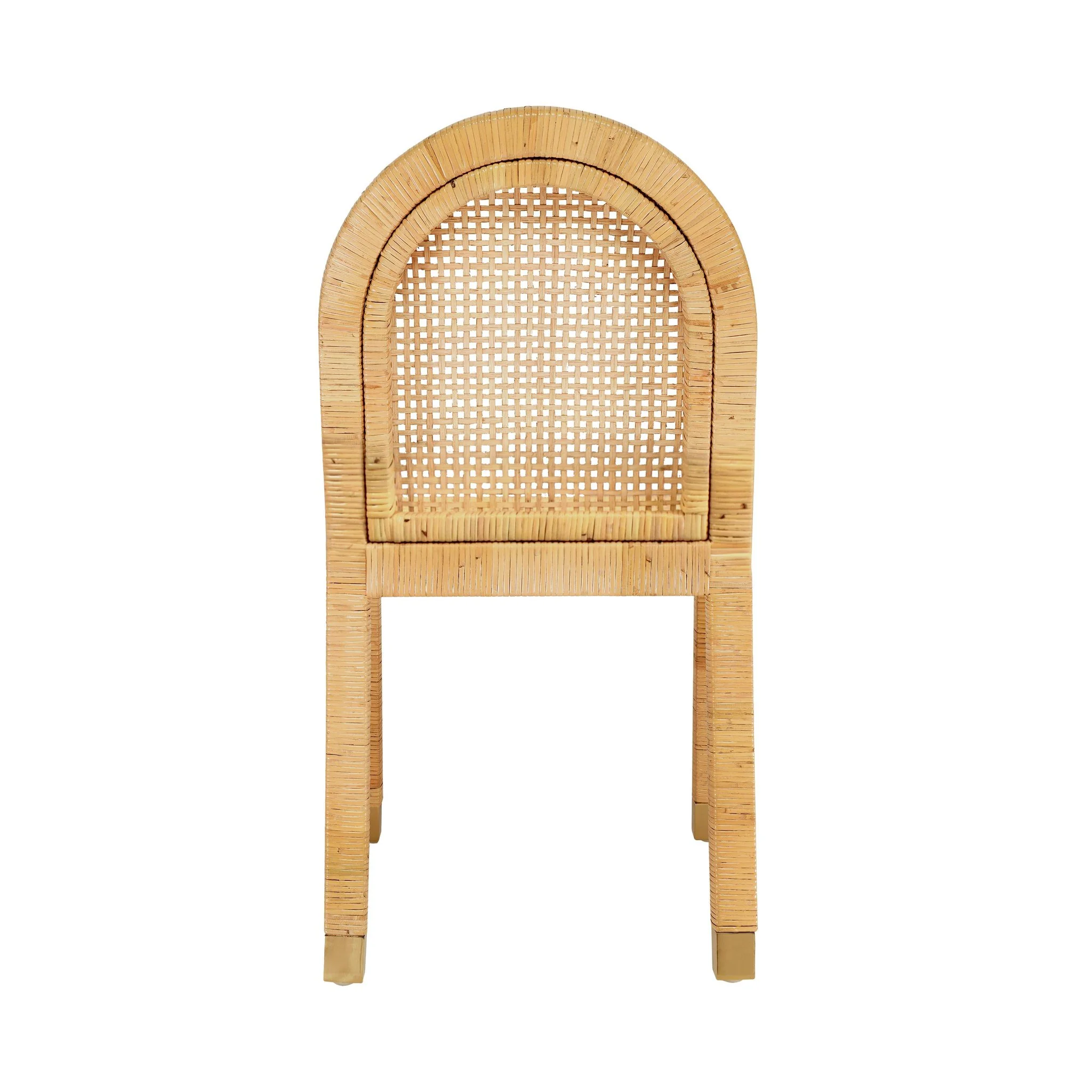 Amara Natural Rattan and Performance Fabric Arched Back Dining Chair - Image 7