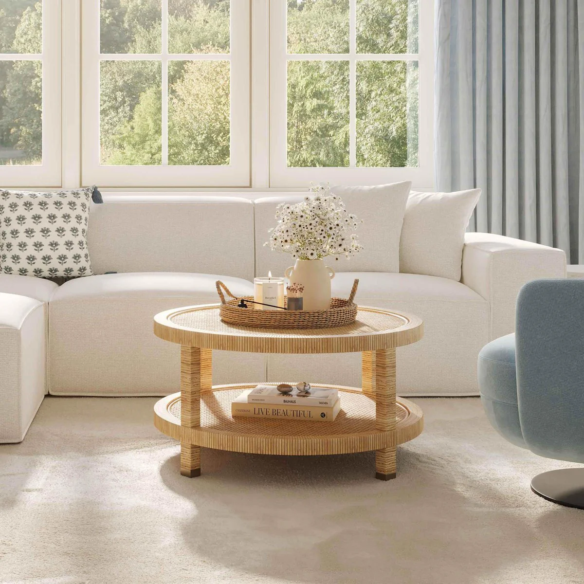Amara Natural Rattan Coffee Table - Image 2