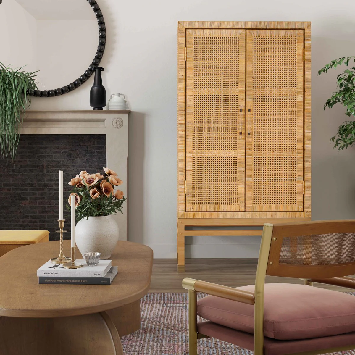 Amara Natural Woven Rattan Cabinet - Image 2
