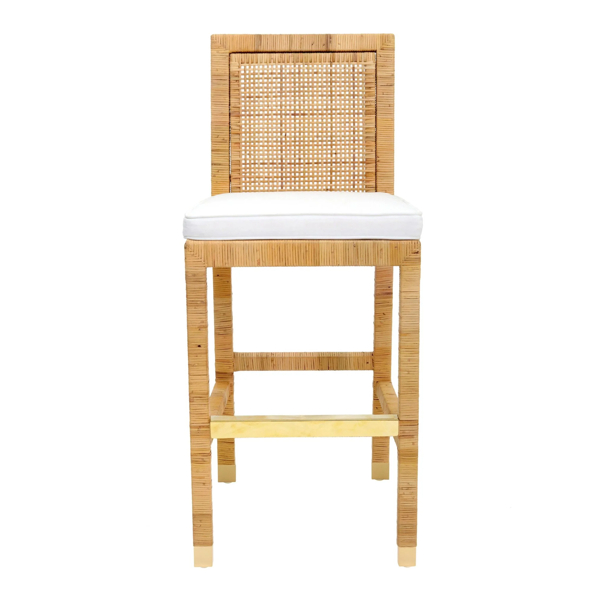 Amara Rattan Performance Fabric Bar Stool - Image 4