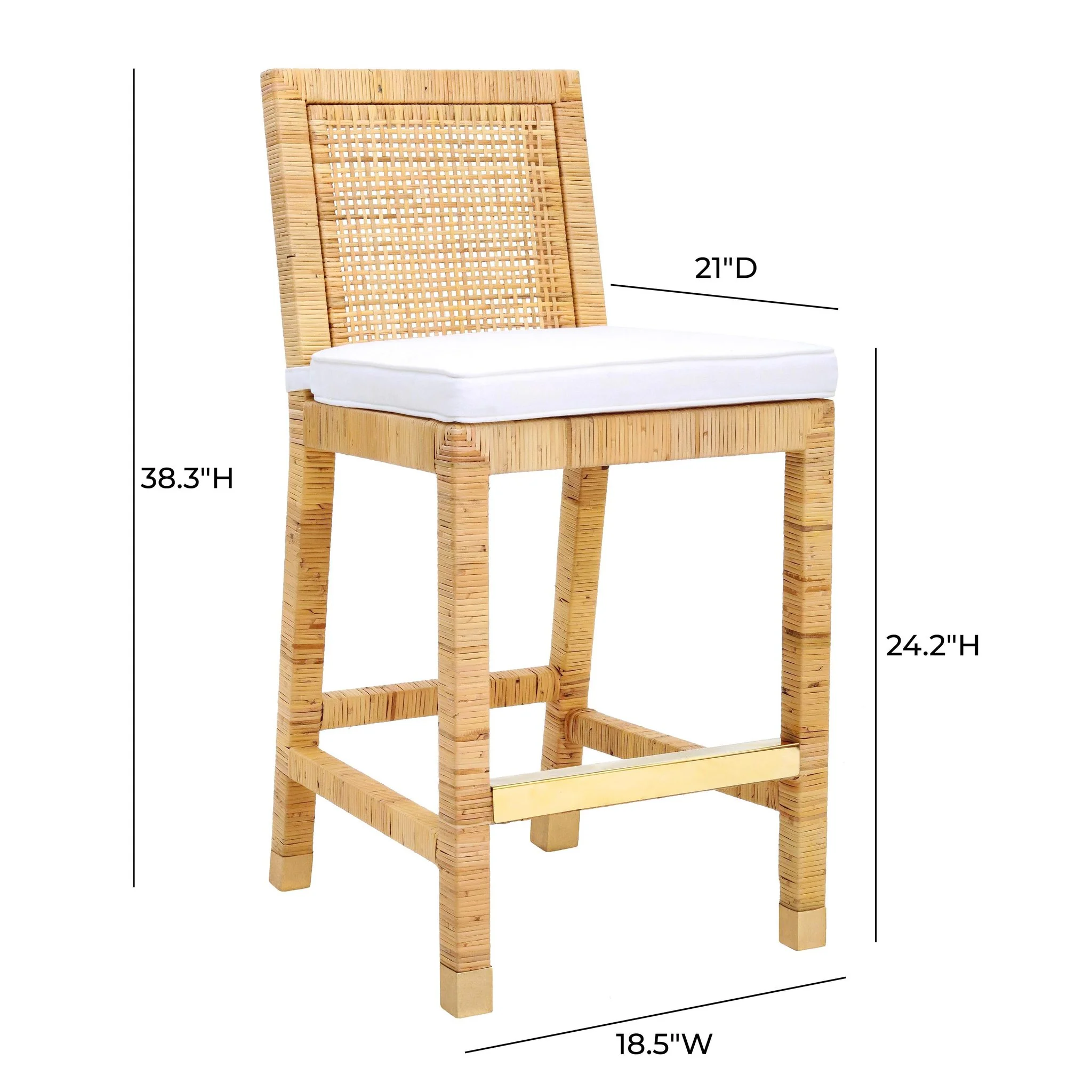 Amara Rattan Performance Fabric Counter Stool - Image 9