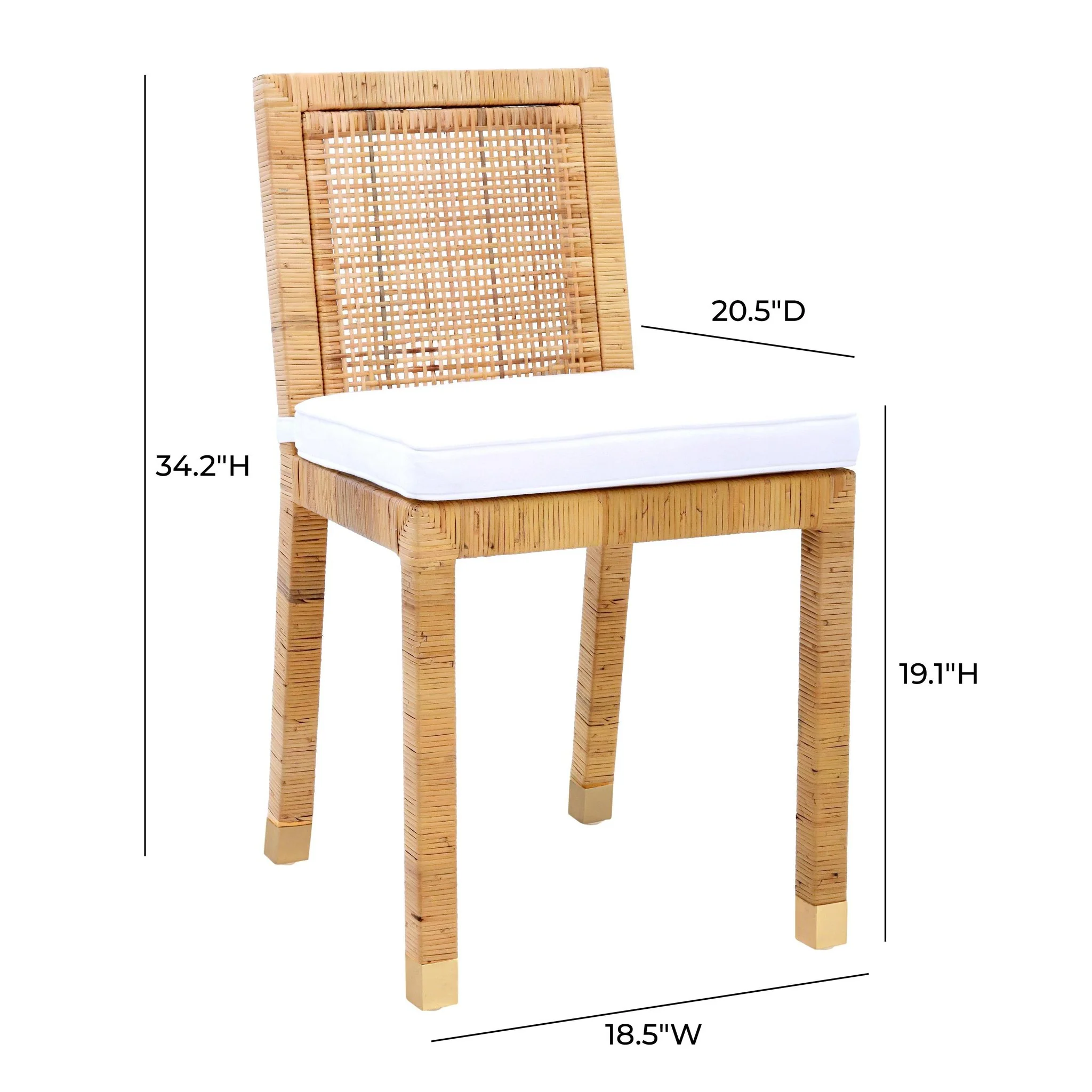 Amara Rattan Performance Fabric Dining Chair - Image 8