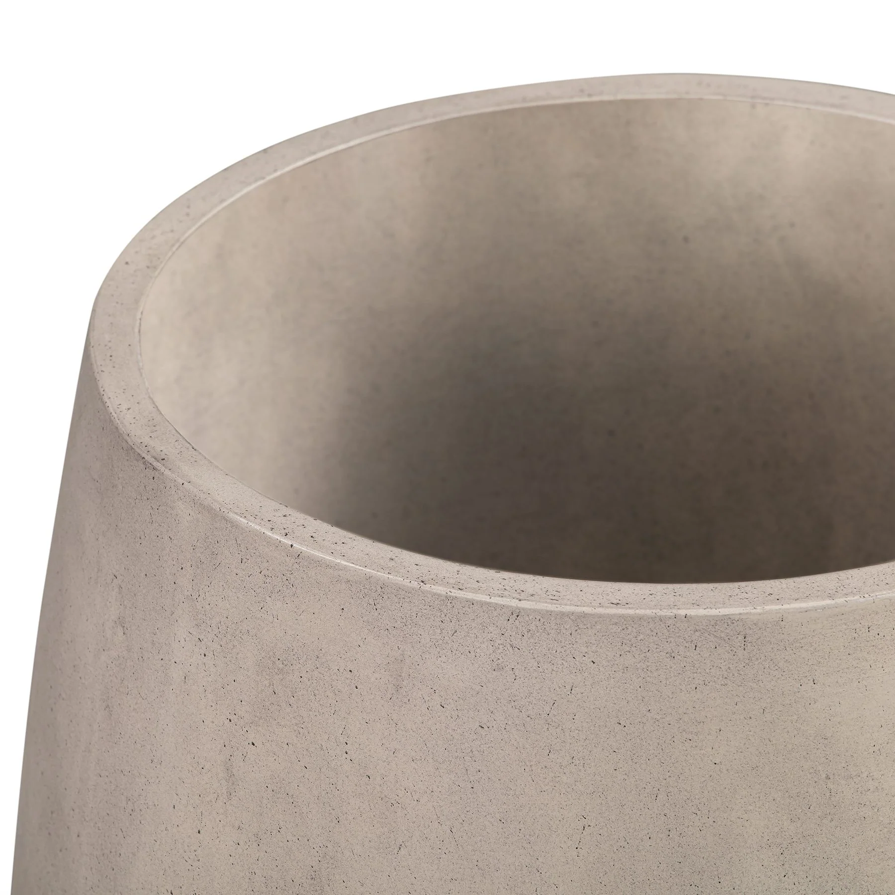 Amethyst Medium Round Lightweight White Concrete Indoor or Outdoor Planter in white - Image 4