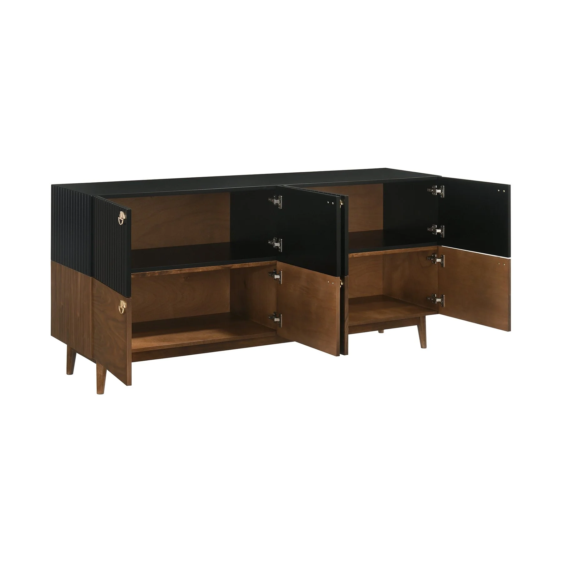 Amigo Black Veneer and Walnut Wood Buffet - Image 3
