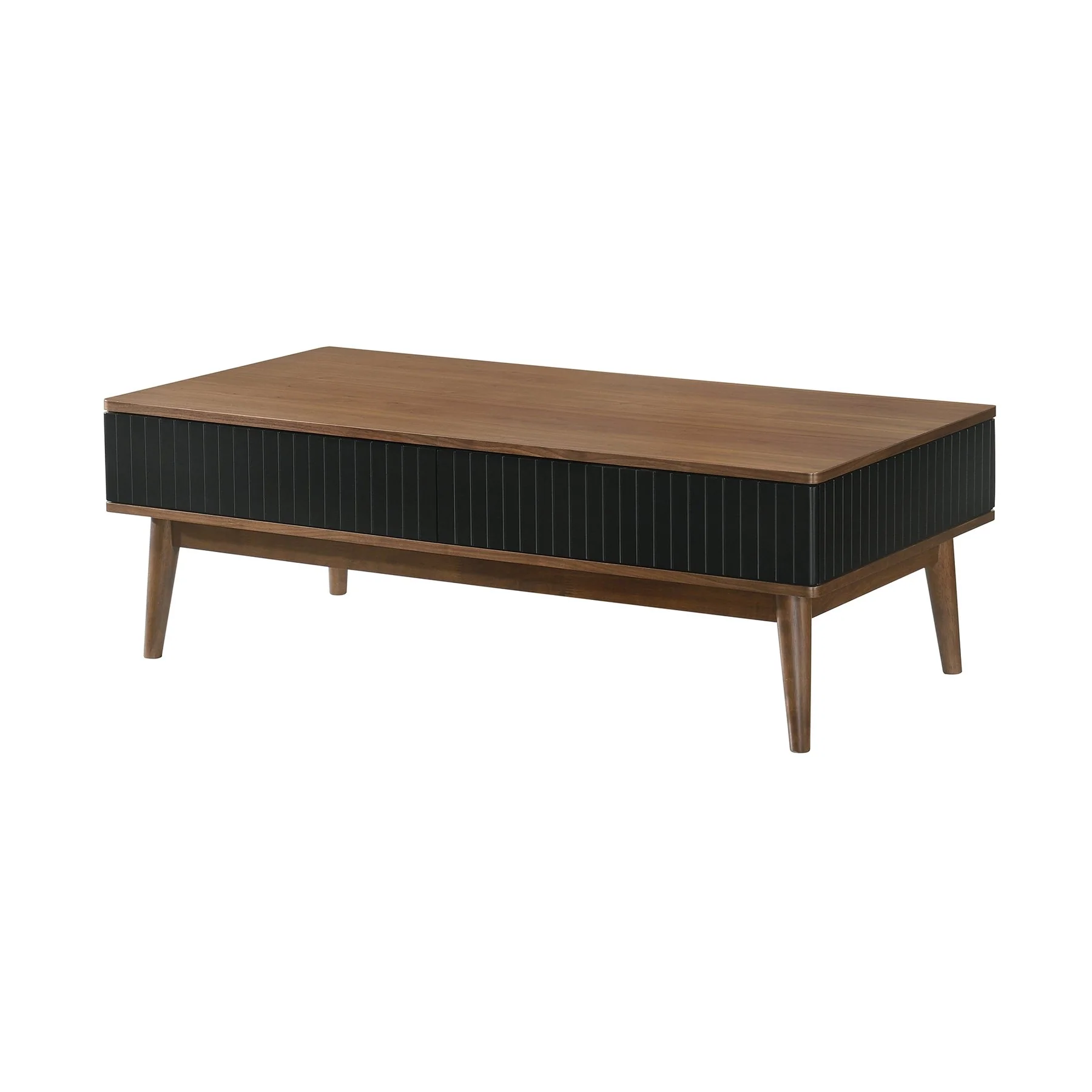 Amigo Black Veneer and Walnut Wood Coffee Table - Image 4