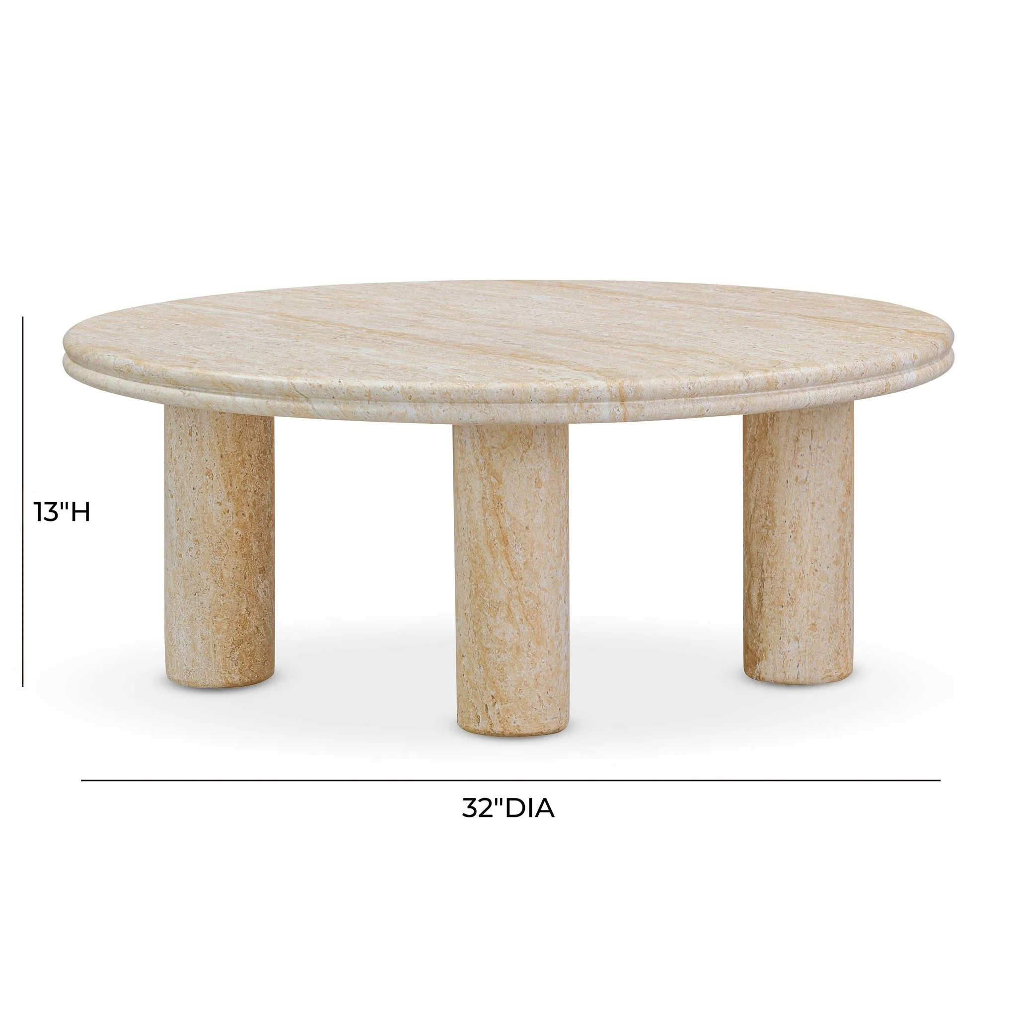 Amora Faux Travertine Indoor/Outdoor 26 inch Round Accent Table - Image 7
