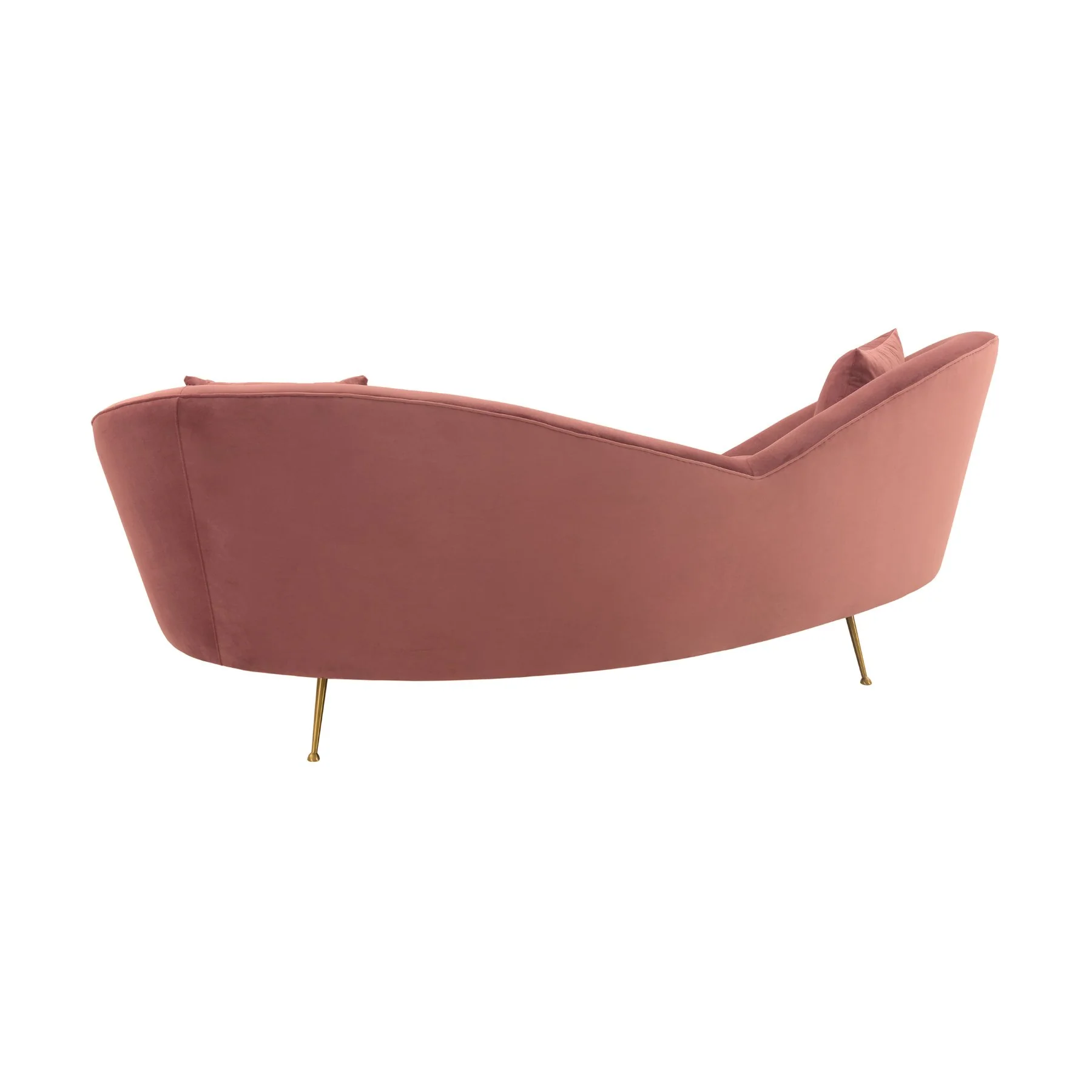 Anabella Blush Fabric Upholstered Sofa with Brushed Gold Legs - Image 3