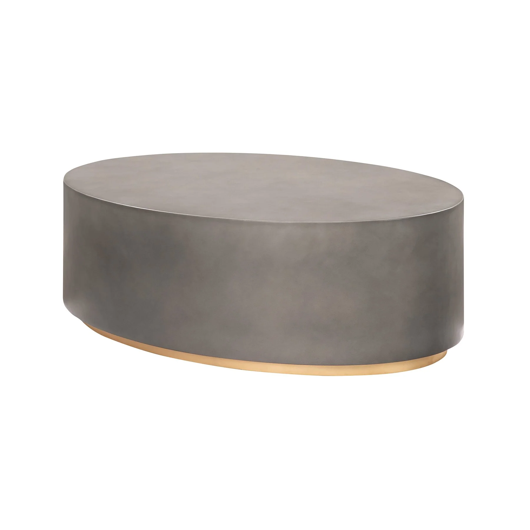 Anais Concrete and Brass Oval Coffee Table - Image 2