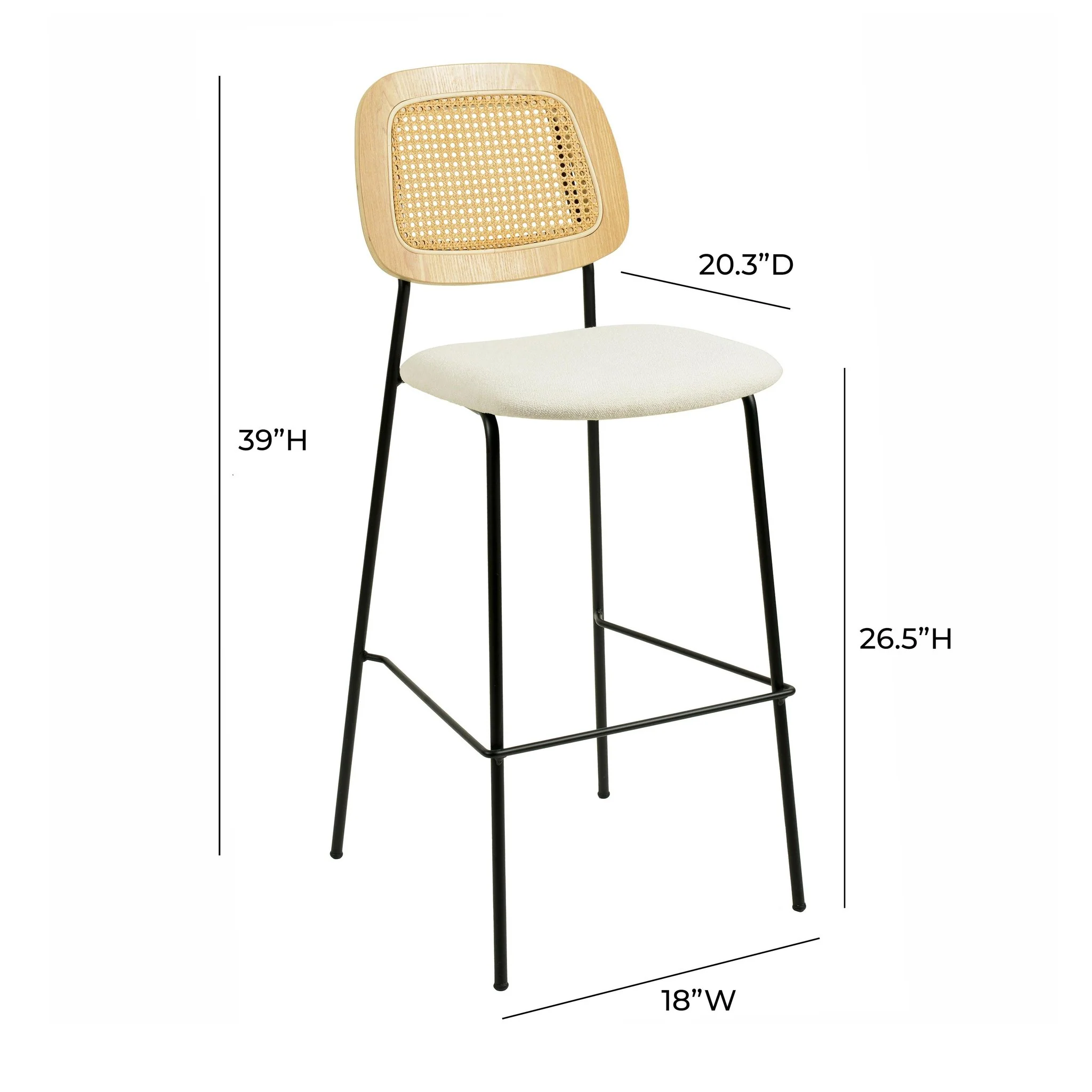 Anais Natural Rattan Counter Stool - Set of 2 - Image 7