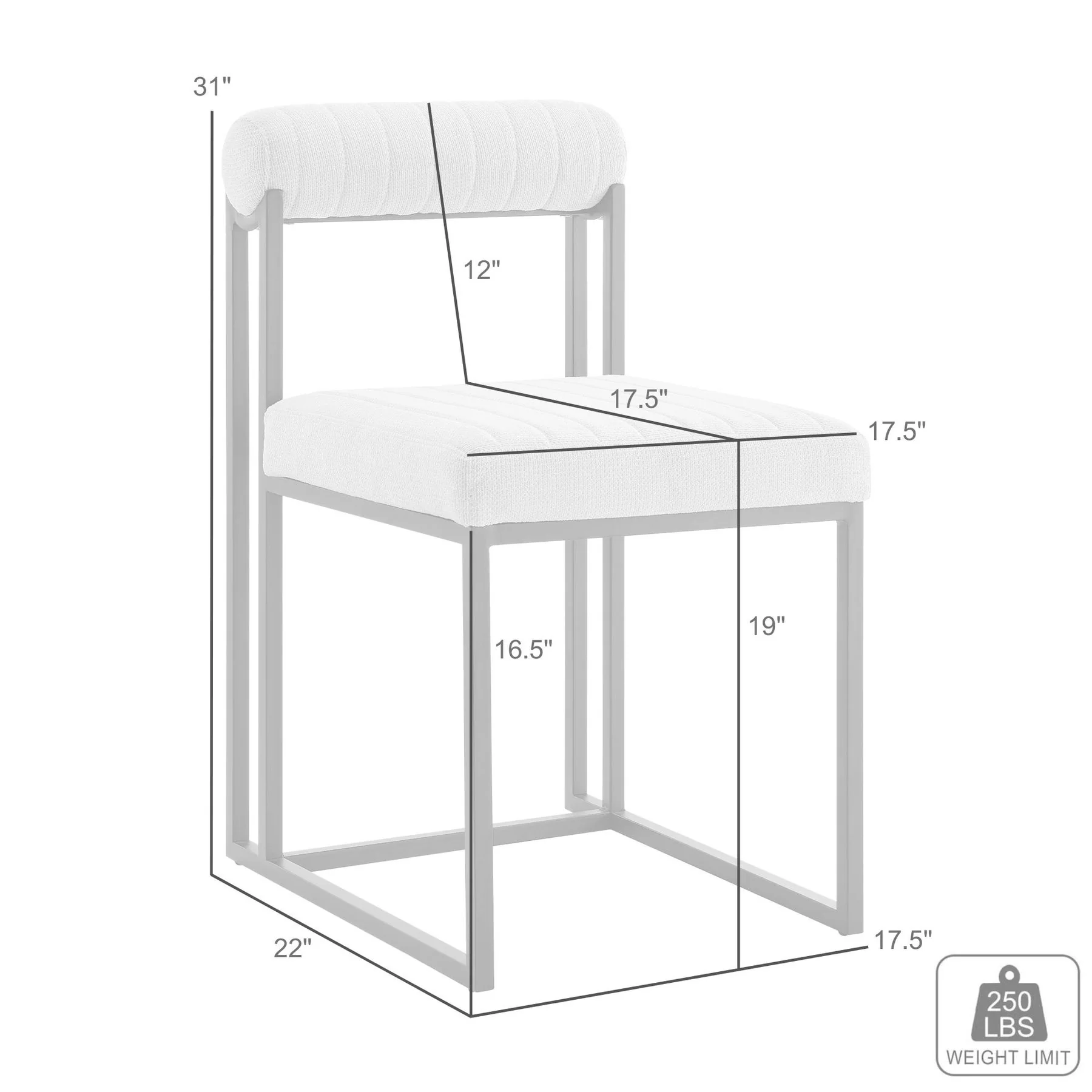 Anastasia Dining Chair with Matte Black Iron and Light Gray Faux Leather - Set of 2 - Image 10